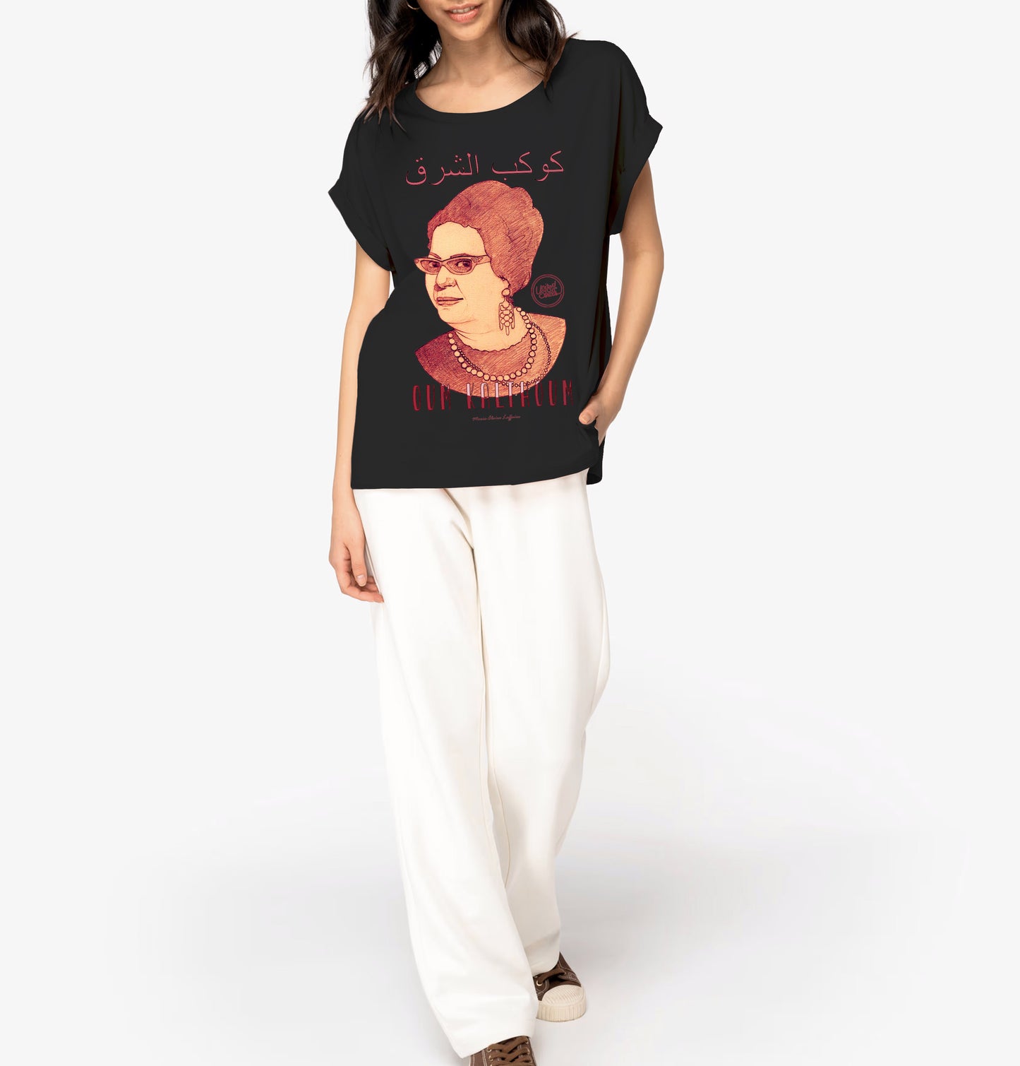 Oum Kalthoum I Le t-shirt manches à revers femme