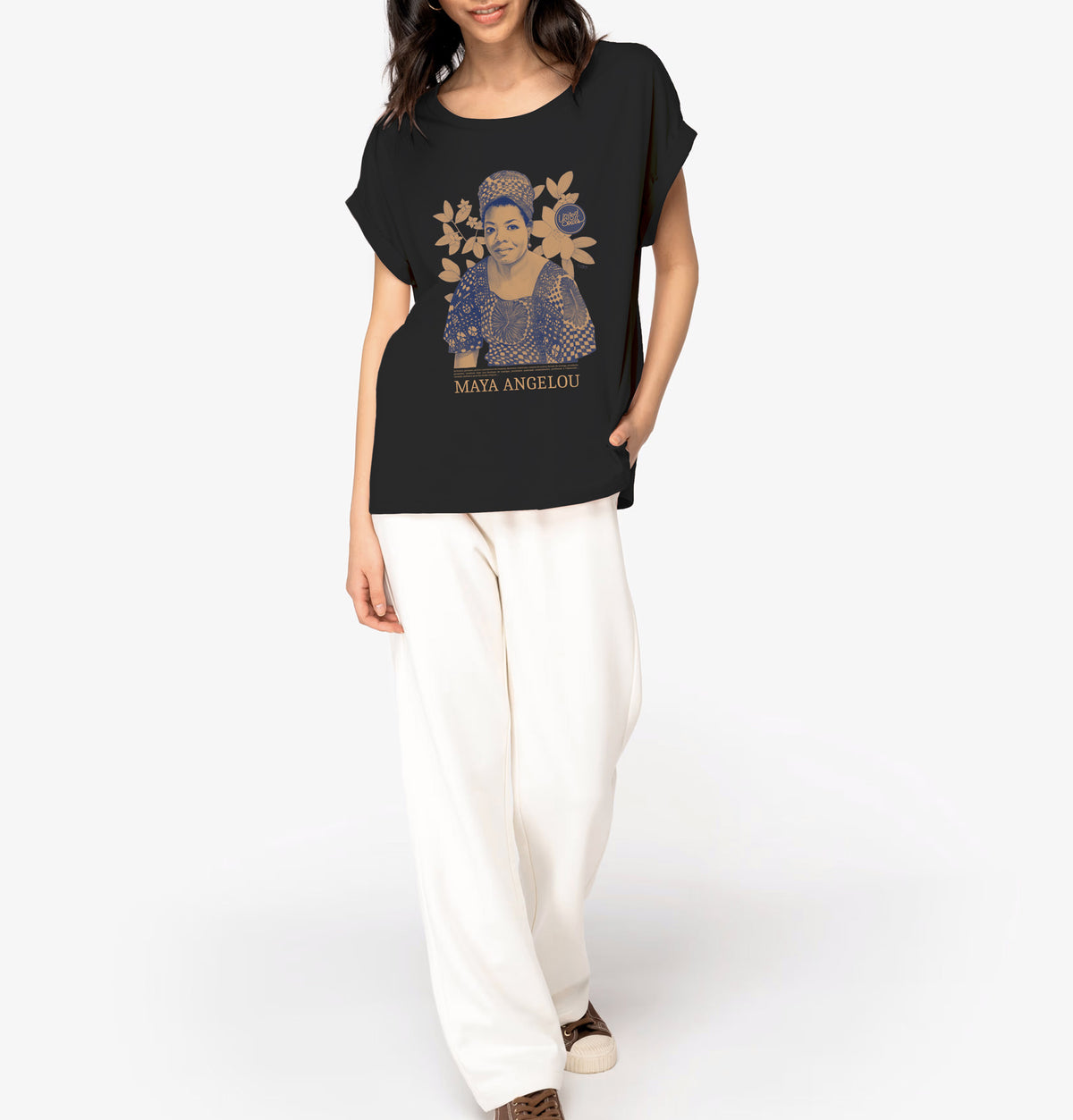 Maya Angelou Farbe I Damen T-Shirt mit Manschettenärmeln
