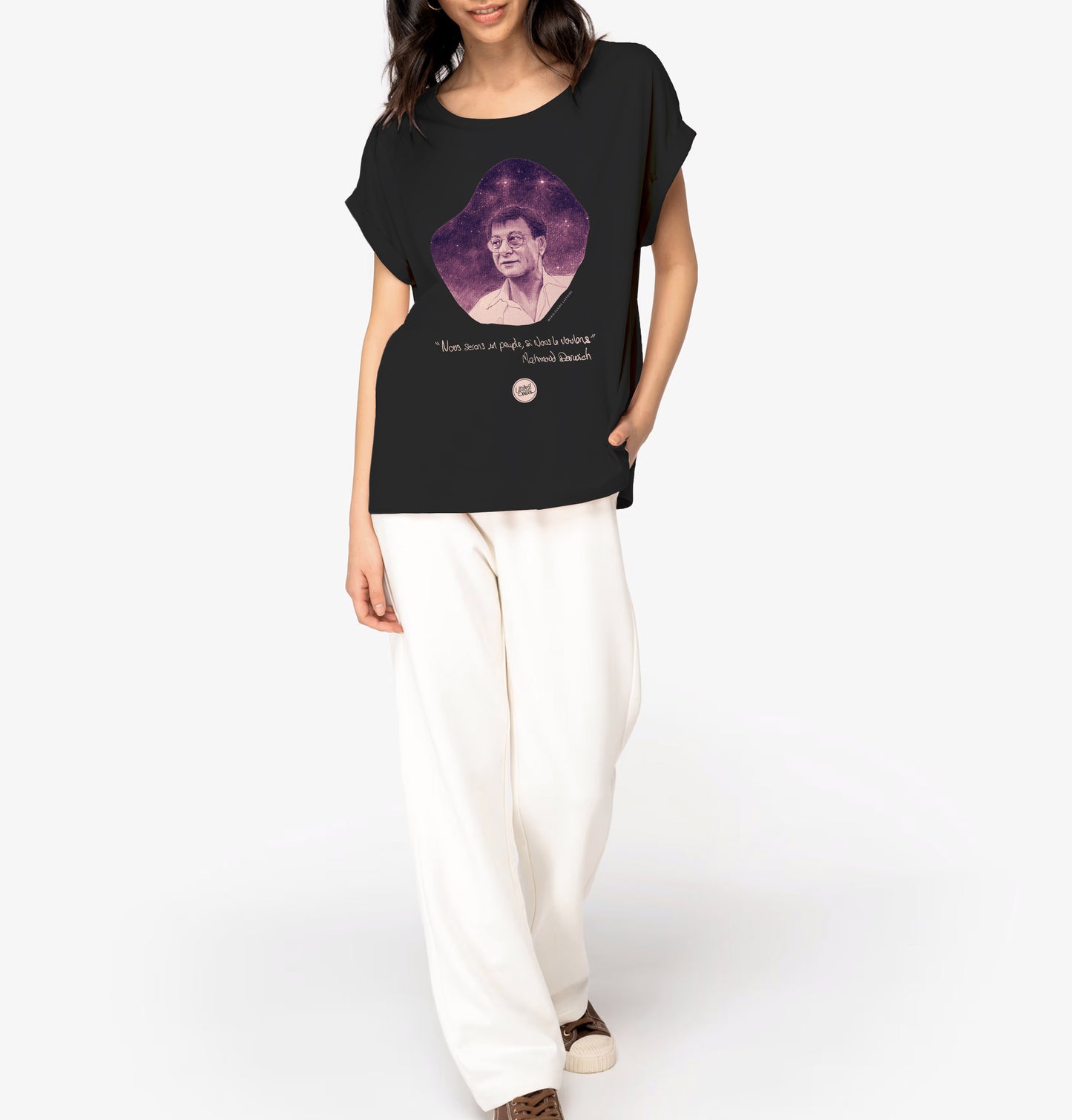Mahmoud Darwich I Women's Turn-Up Sleeve T-Shirt