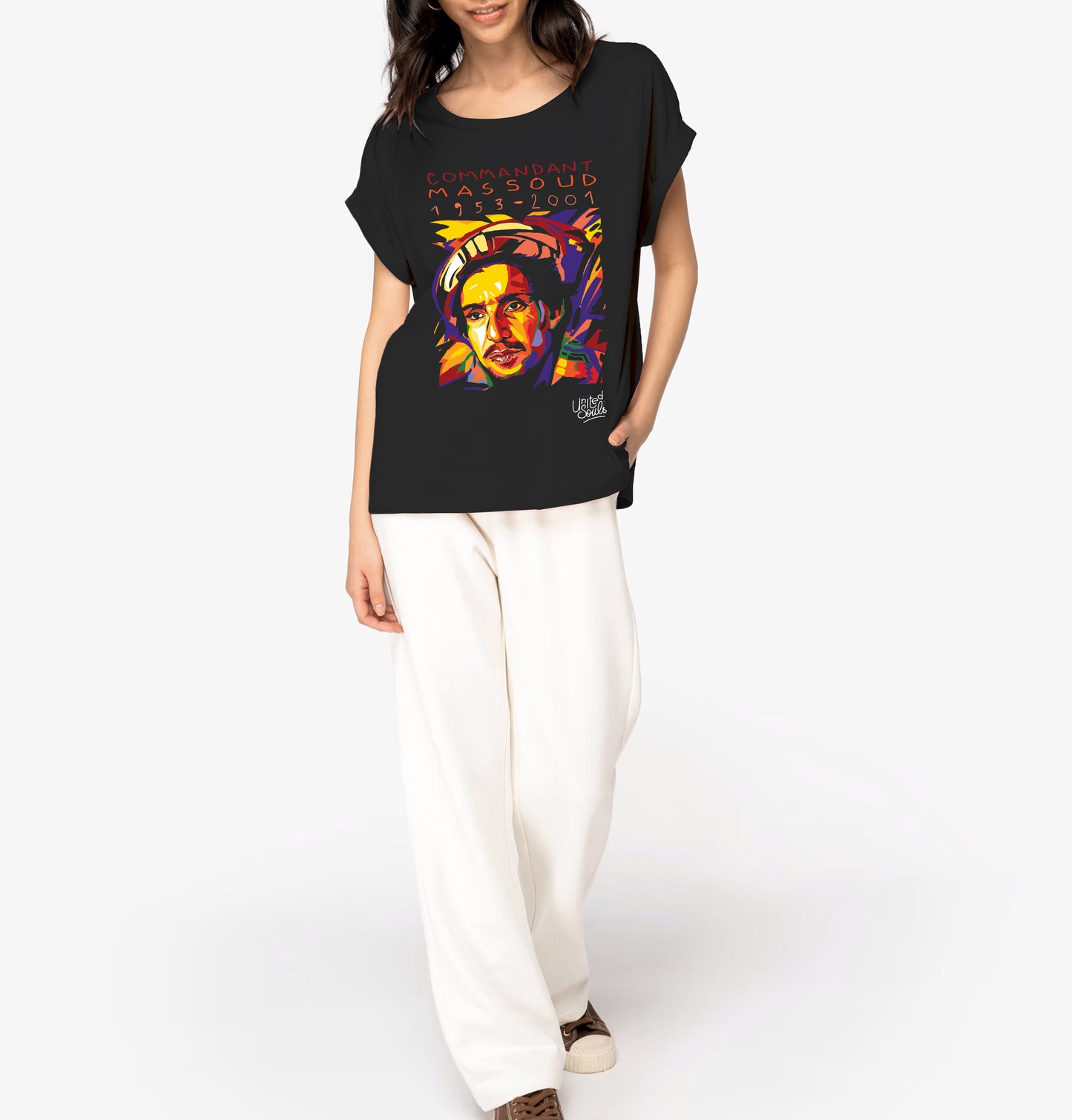 Ahmed Shah Massoud I Le t-shirt manches à revers femme