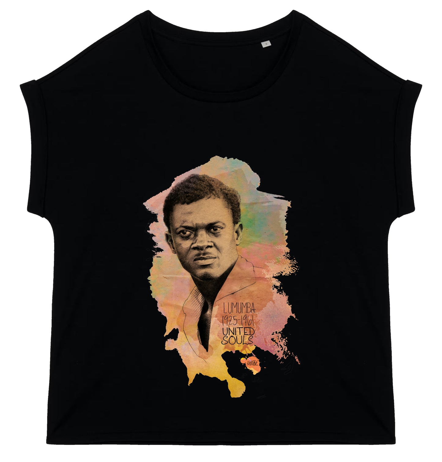 Lumumba Color I Le t-shirt manches à revers femme
