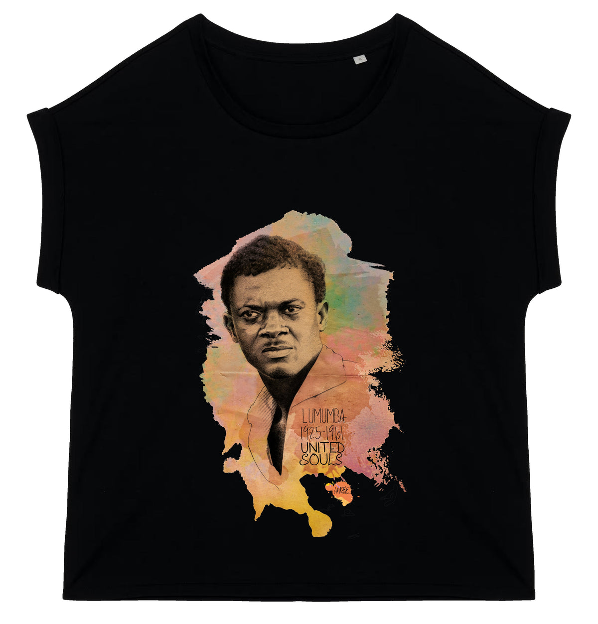 Lumumba Color I Le t-shirt manches à revers femme United Souls - Des visages, une lutte, un héritage à porter !
