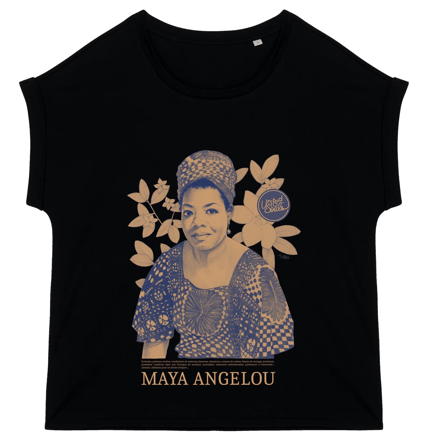 Maya Angelou color I Le t-shirt manches à revers femme