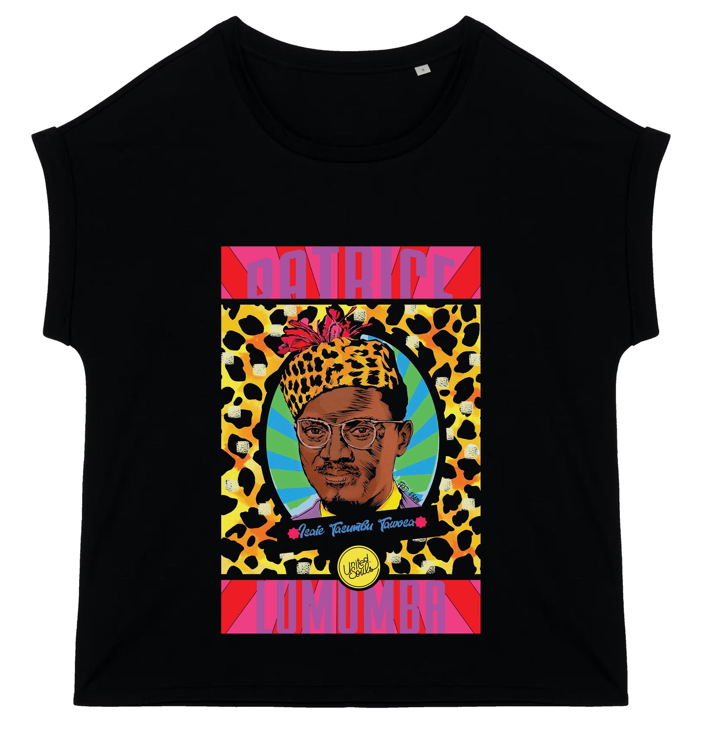 Lumumba Pop Art I Women's cuffed sleeve t-shirt