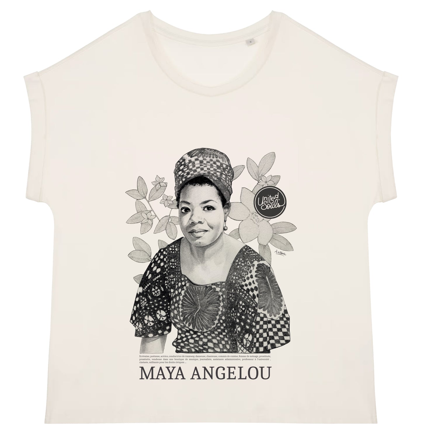 Maya Angelou Classic I Le t-shirt manches à revers femme