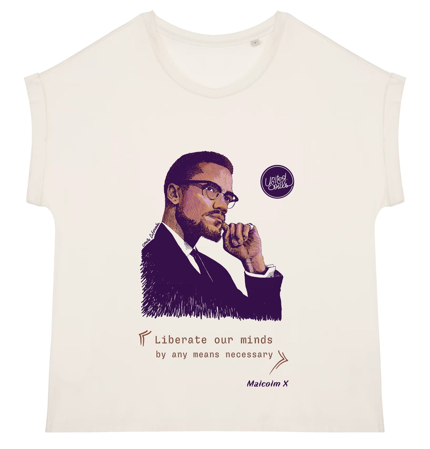 Malcolm X I Le t-shirt manches à revers femme