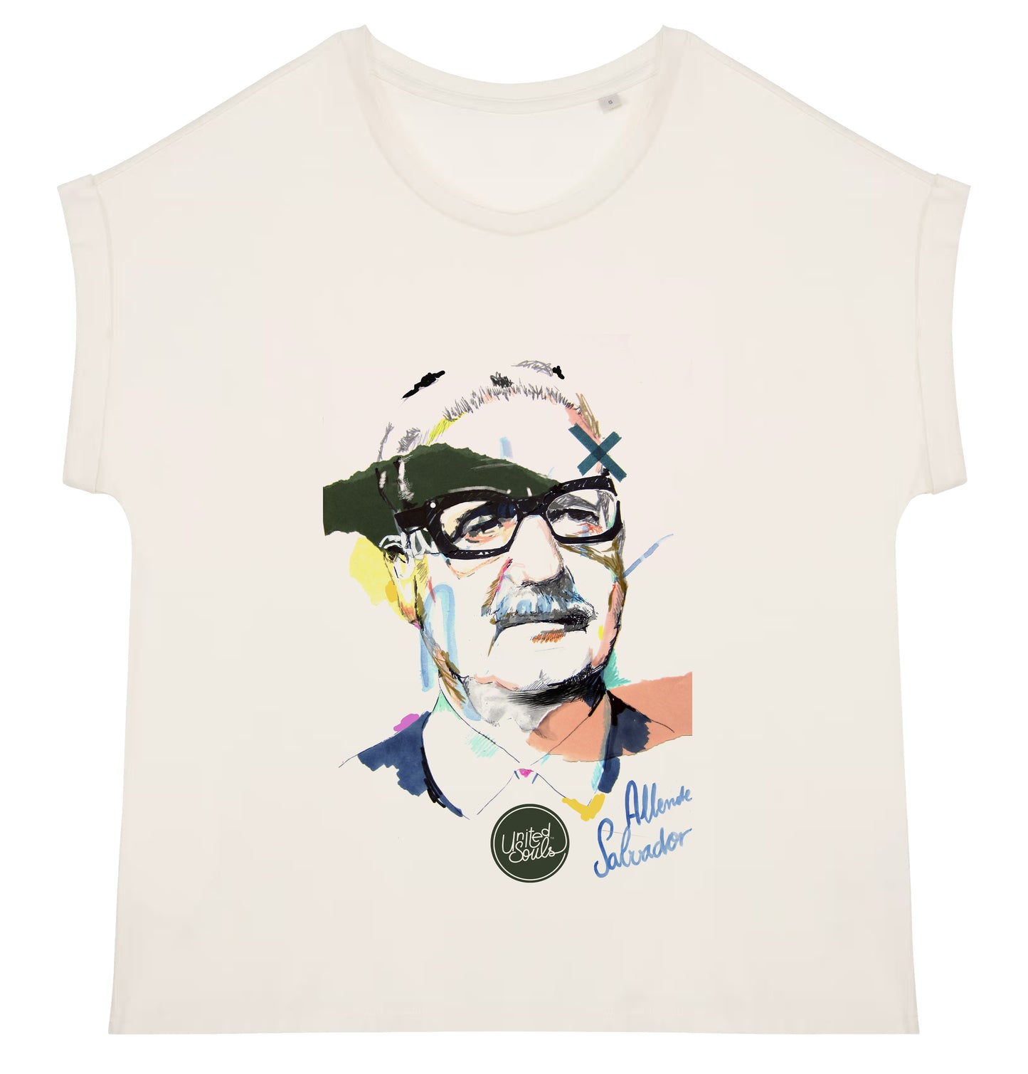 Salvador Allende I Le t-shirt manches à revers femme
