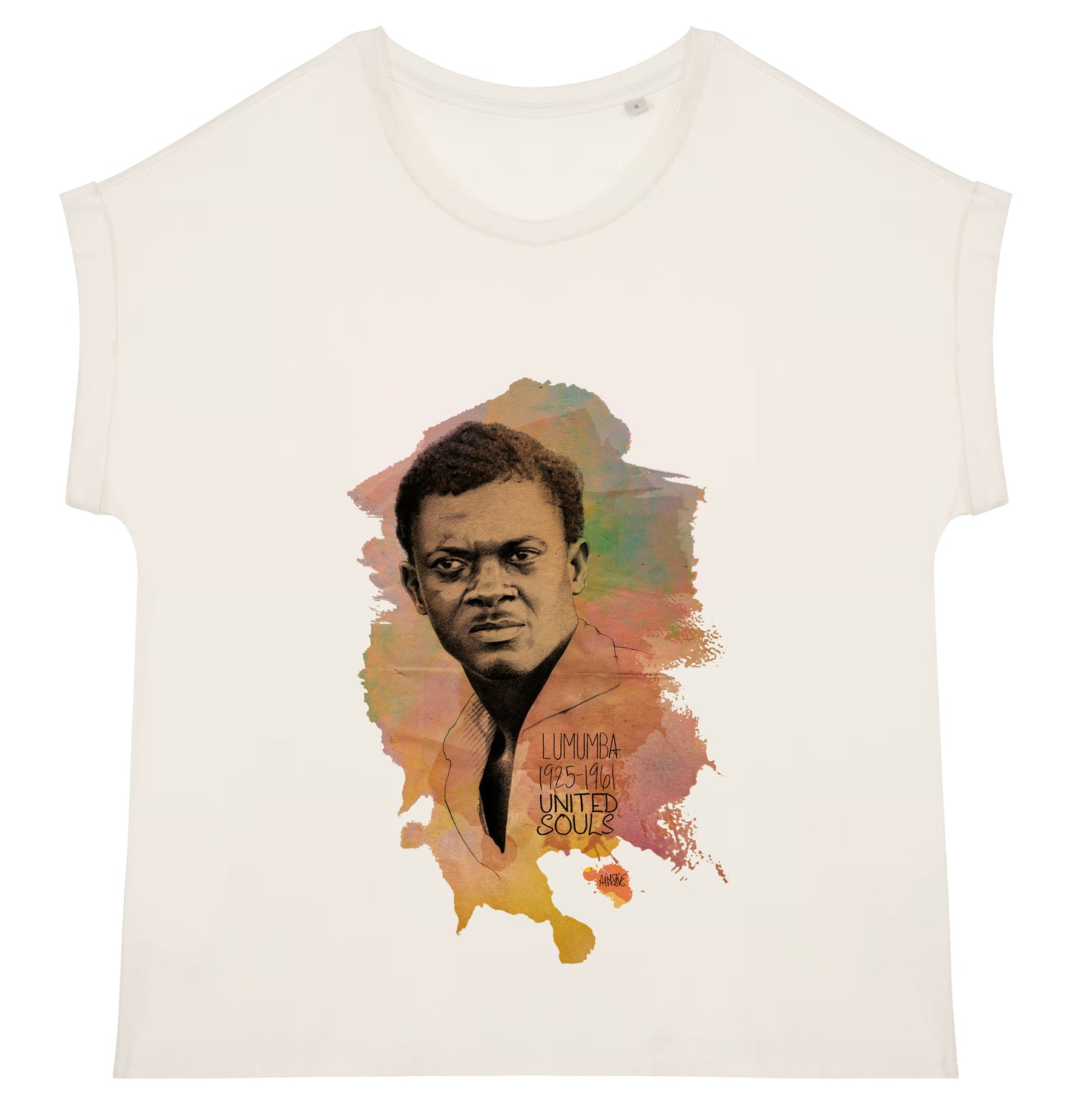 Lumumba Color I Le t-shirt manches à revers femme