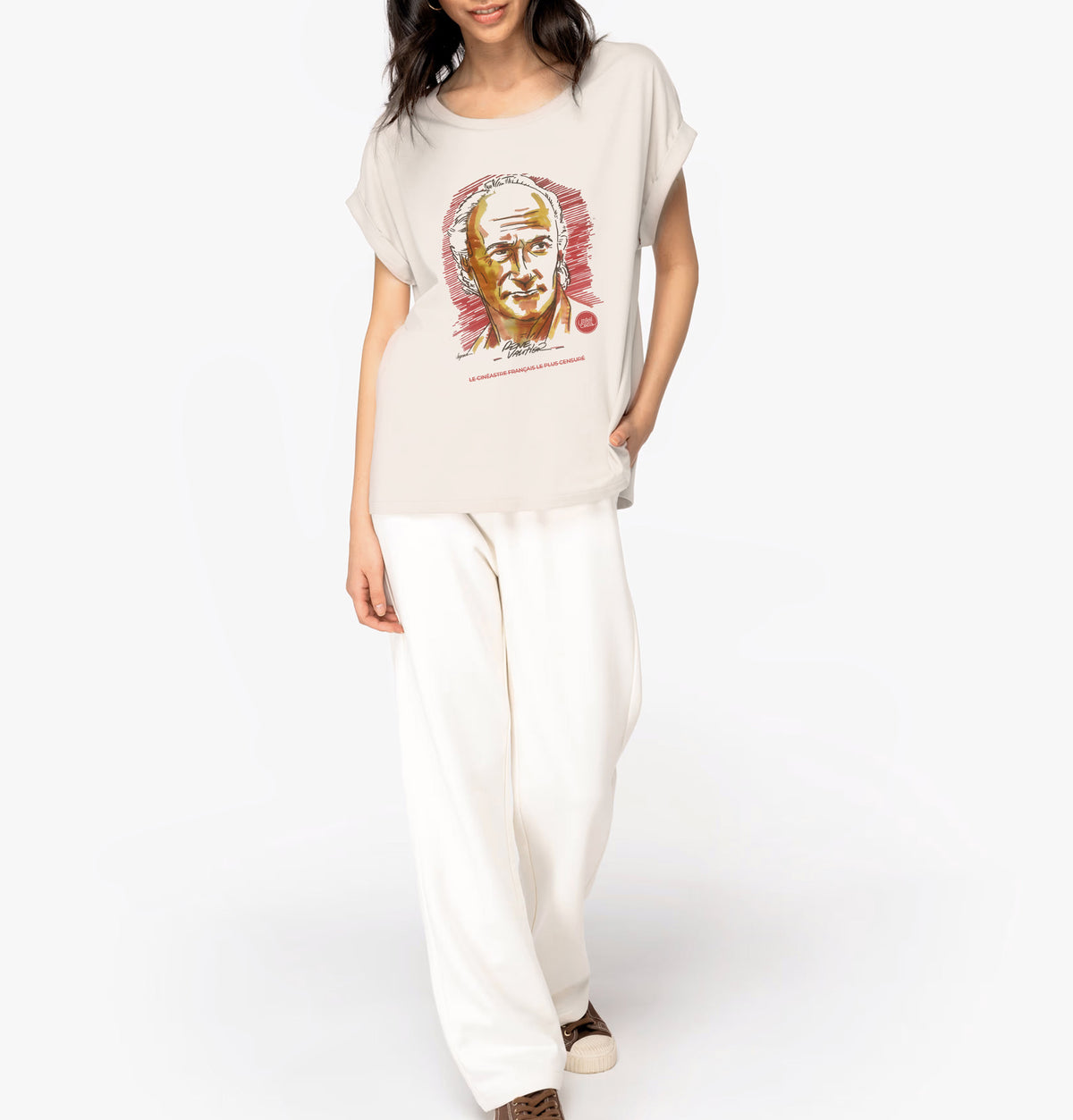 René Vautier I Damen-T-Shirt mit Manschettenärmeln