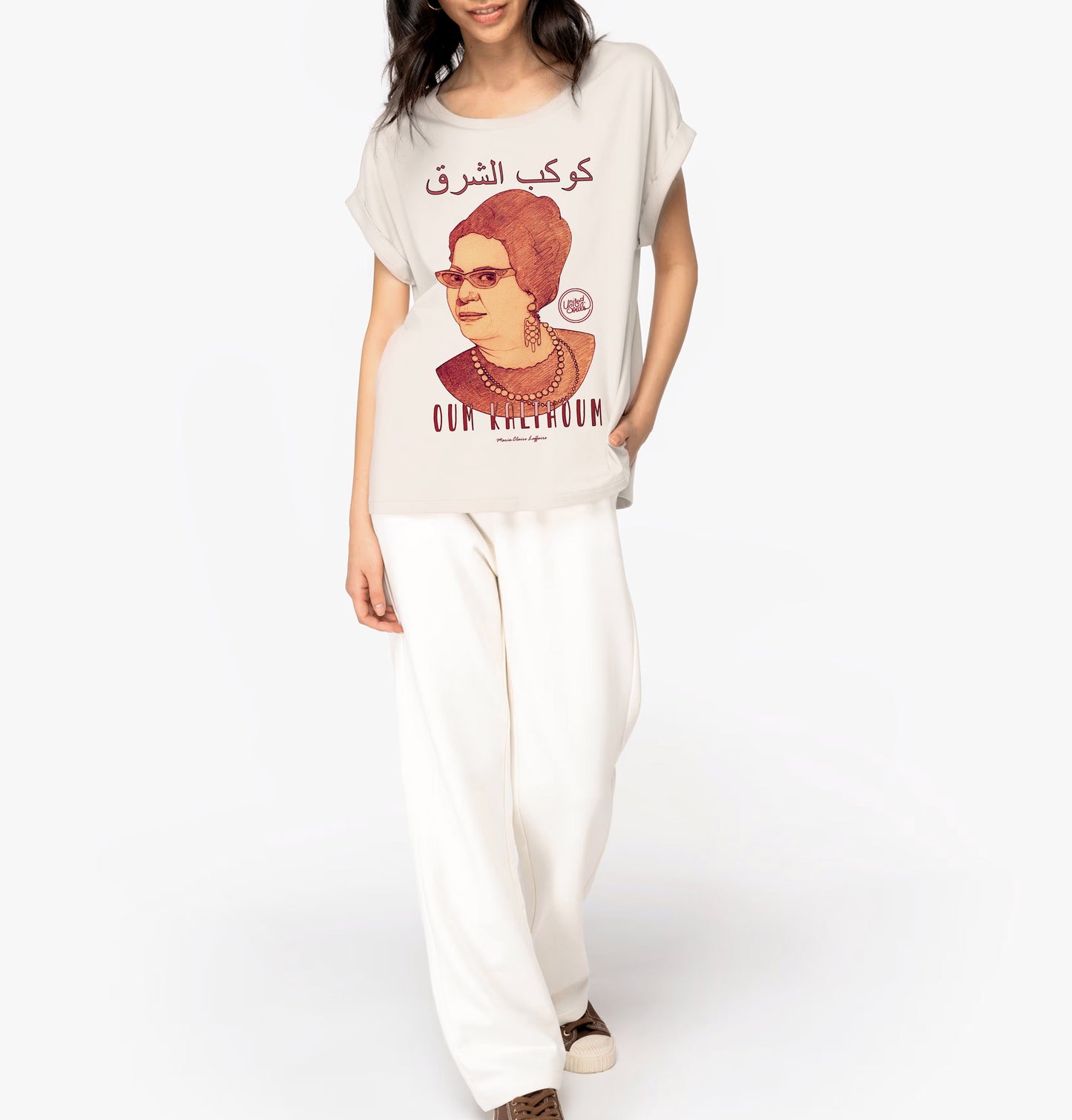 Oum Kalthoum I Le t-shirt manches à revers femme