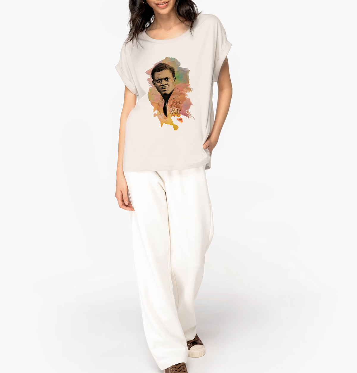 Lumumba Color I Damen T-Shirt mit Manschettenärmeln