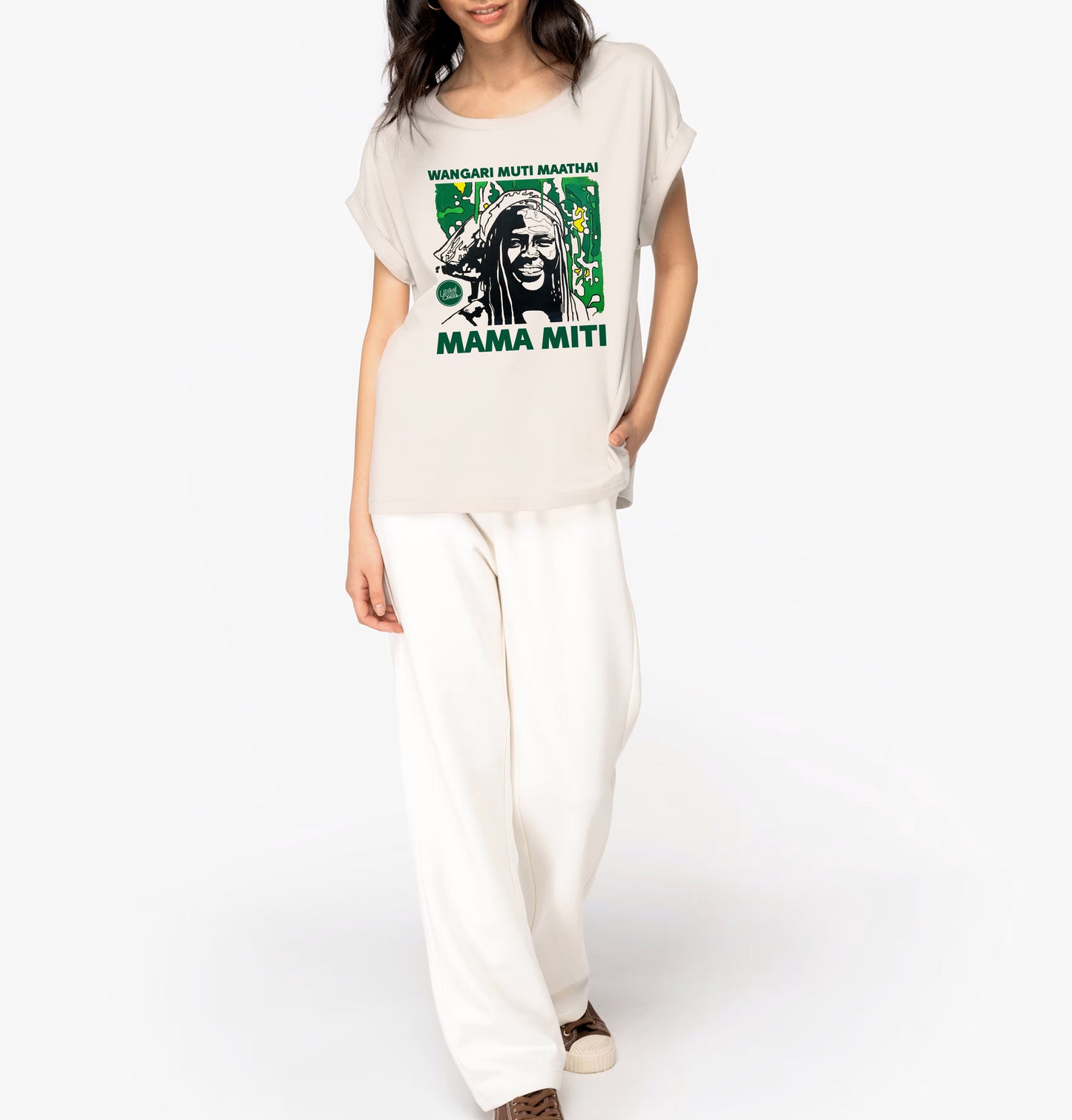 Wangari Muta Maathai I Women's cuffed sleeve t-shirt