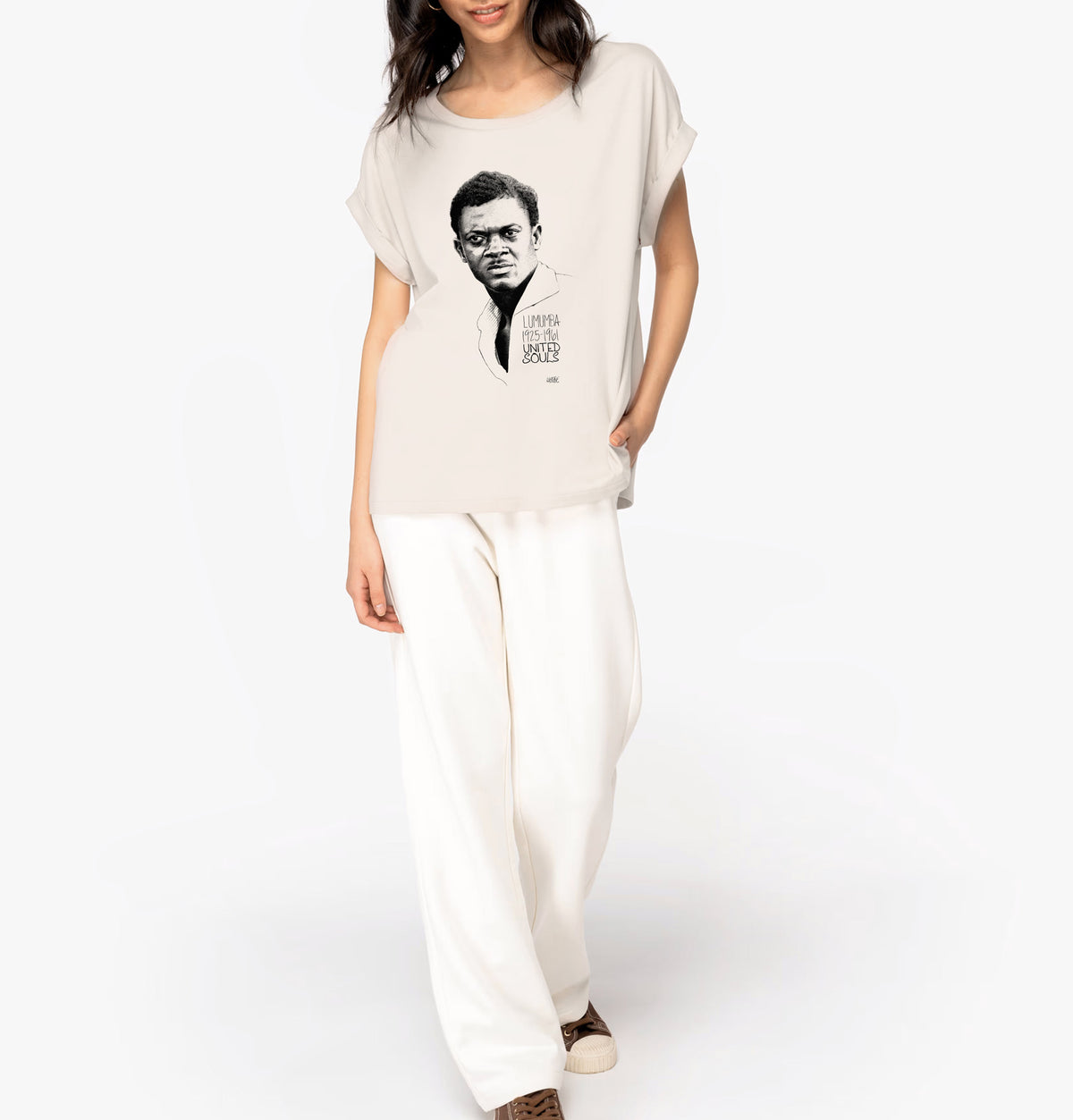 Lumumba Classic I Damen T-Shirt mit Manschettenärmeln