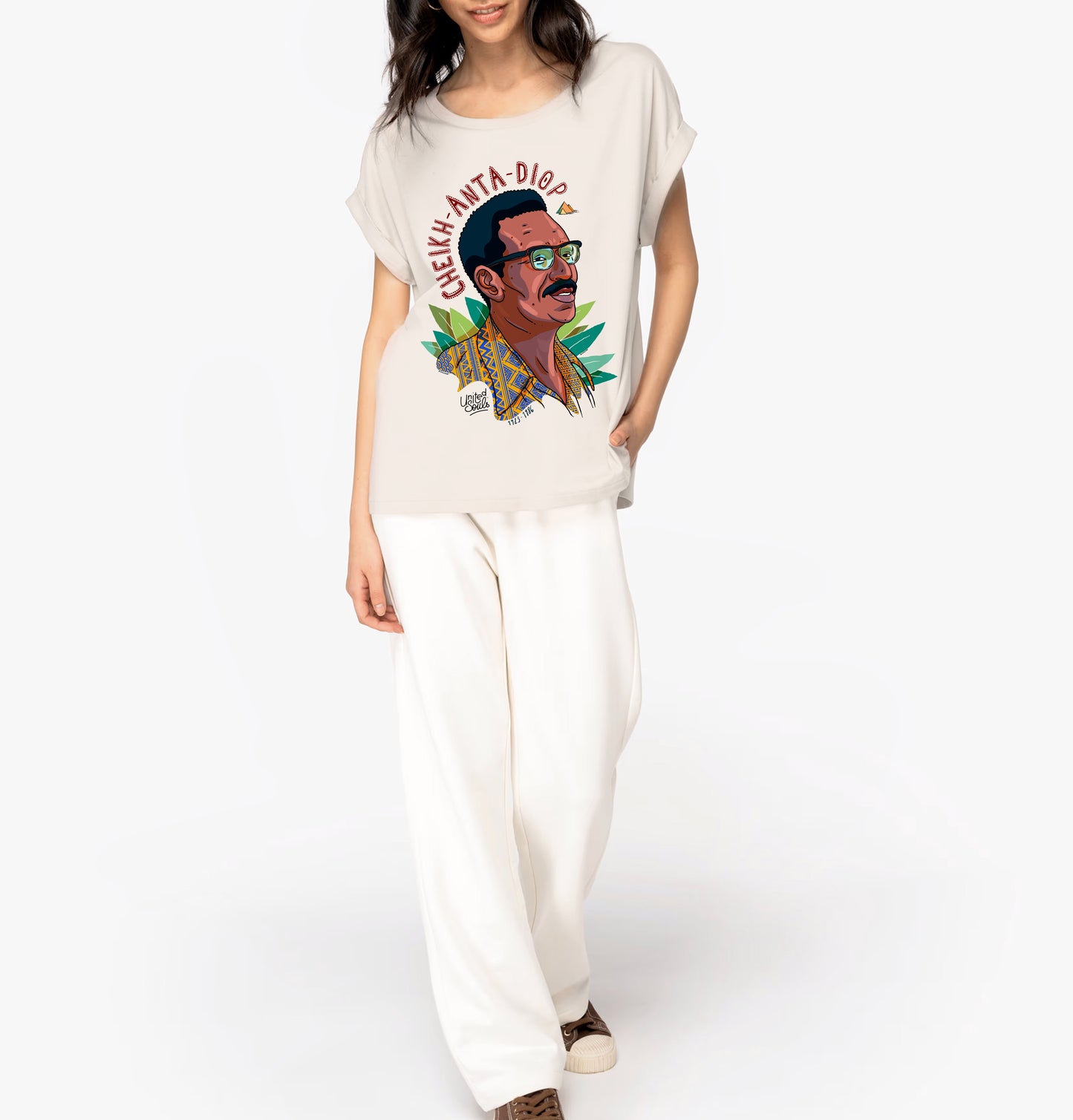 Cheikh Anta Diop I Damen-T-Shirt mit Manschettenärmeln