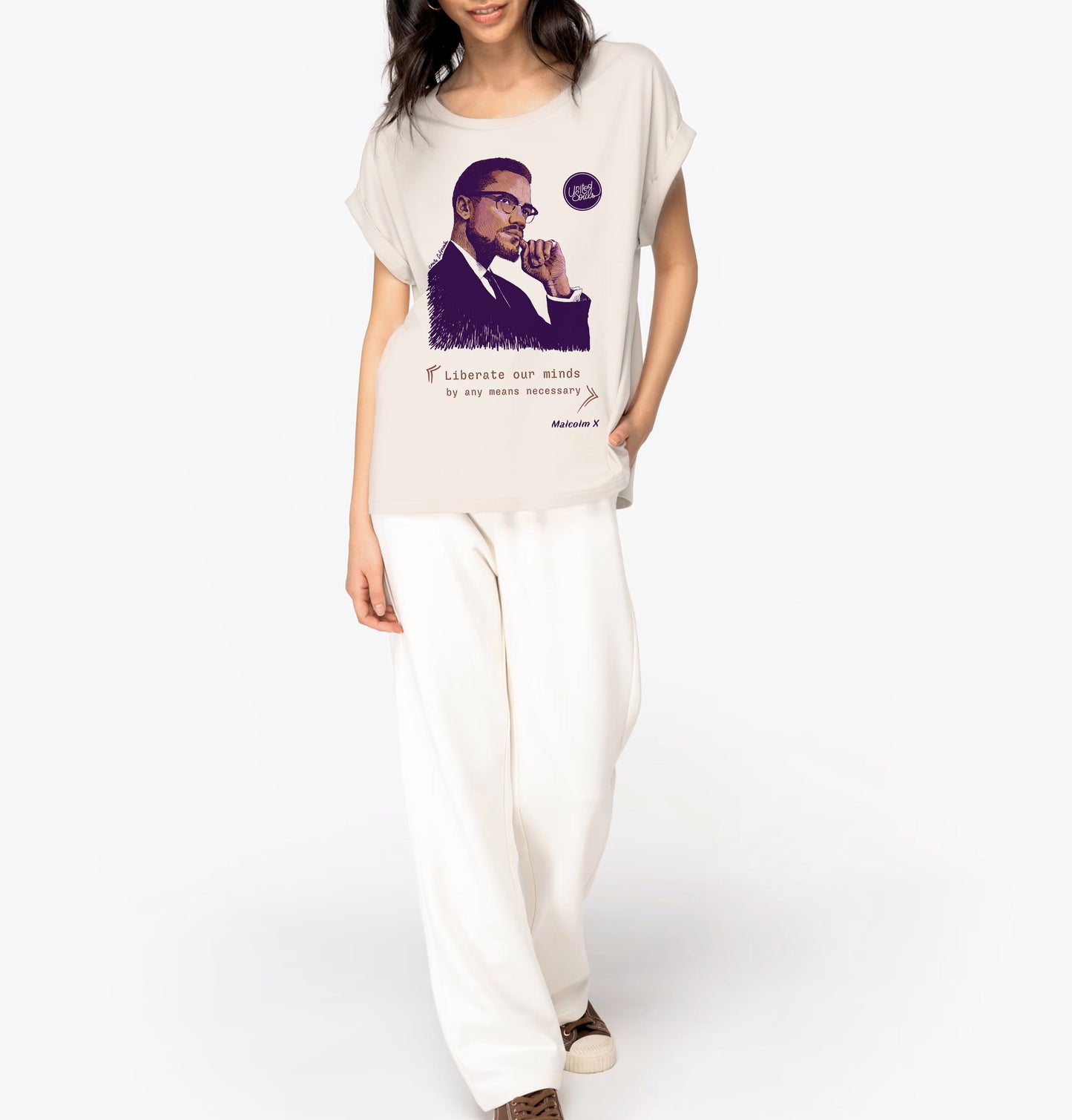 Malcolm X I Le t-shirt manches à revers femme