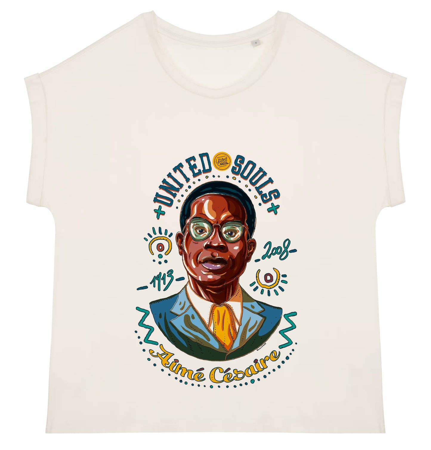 Aimé Césaire I Le t-shirt manches à revers femme