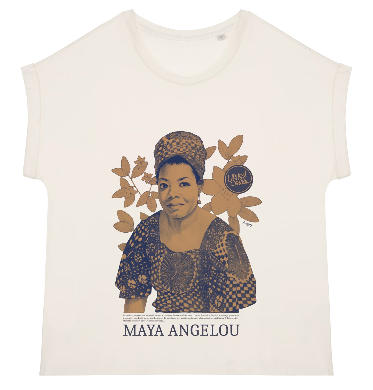 Maya Angelou color I Le t-shirt manches à revers femme