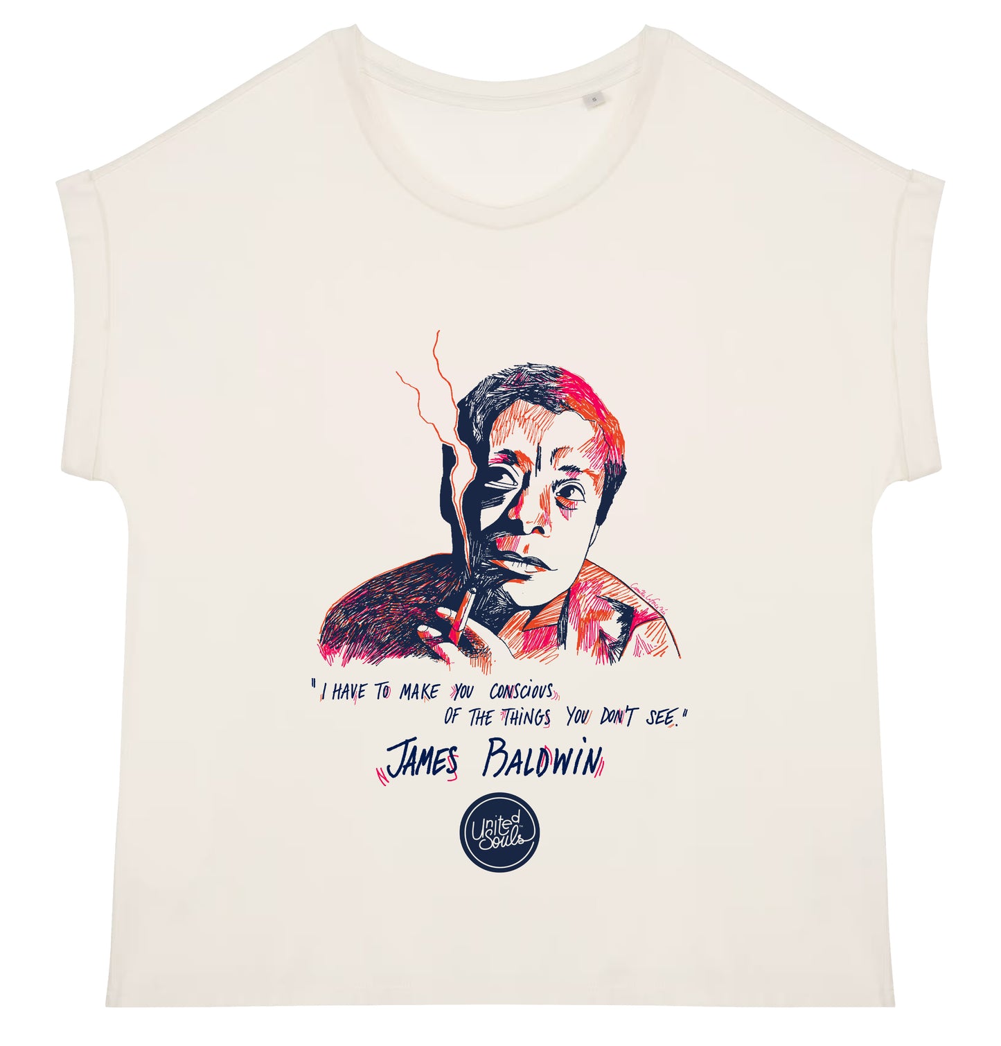 James Baldwin I Women's Turn-Up Sleeve T-Shirt