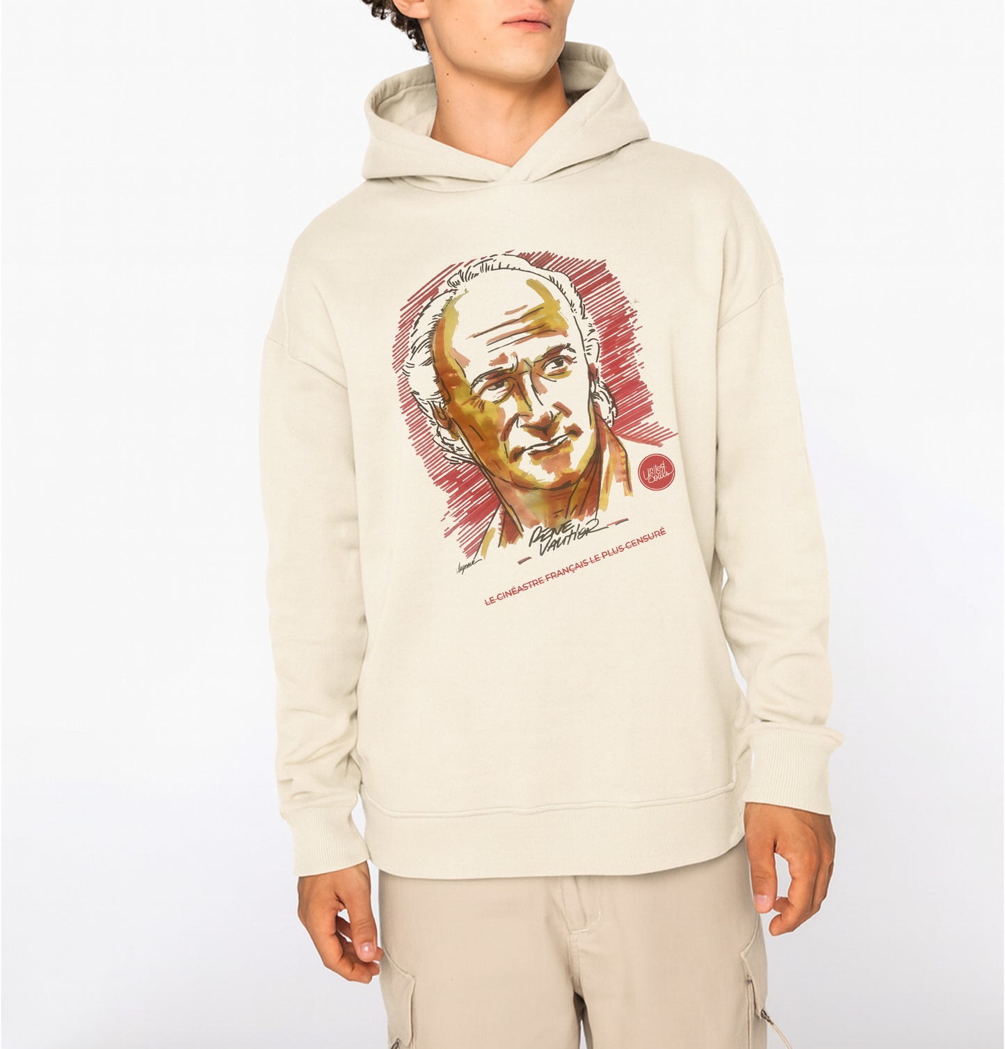 René Vautier I The unisex oversized hooded sweatshirt