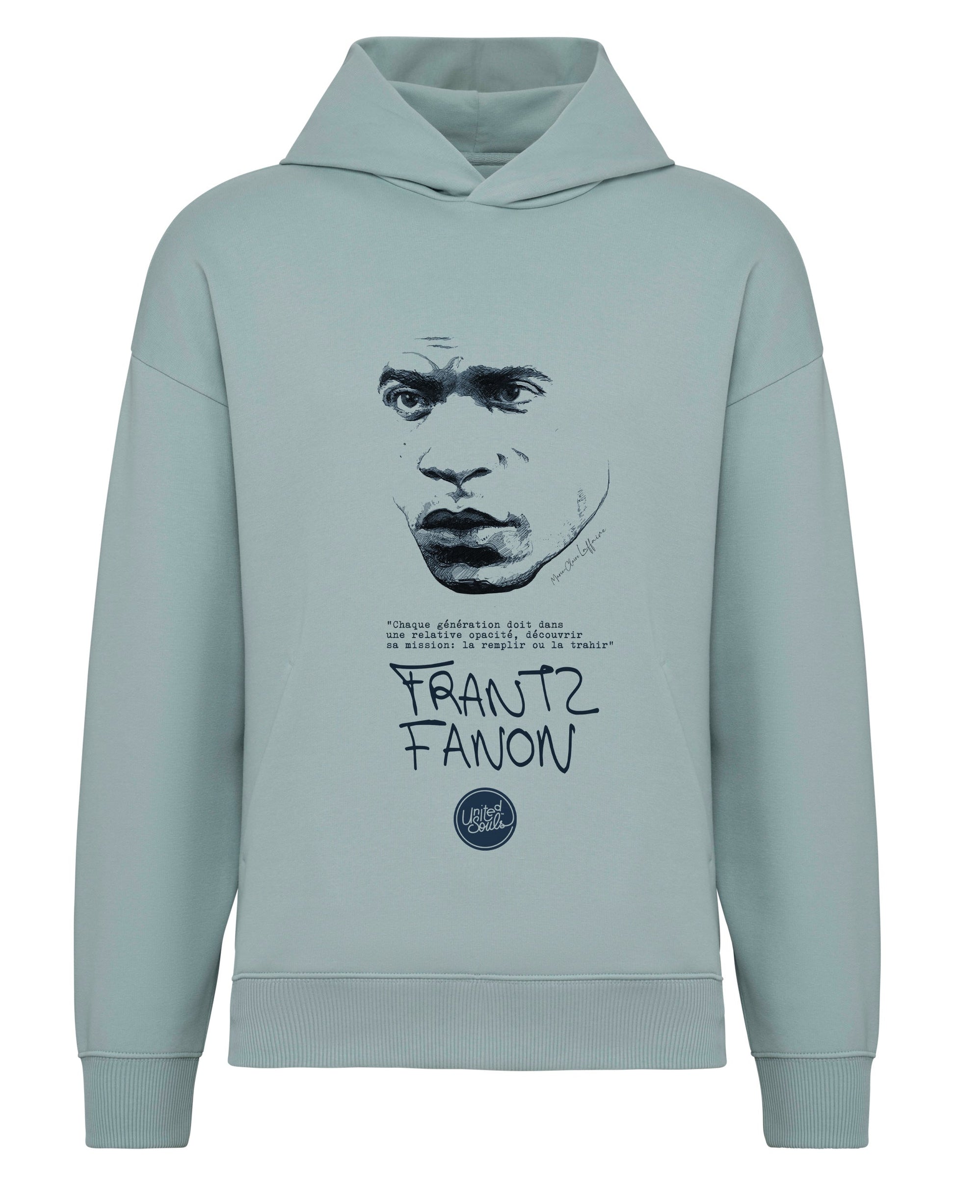 Frantz Fanon I Le sweat-shirt à capuche oversize unisexe United Souls - Des visages, une lutte, un héritage à porter !