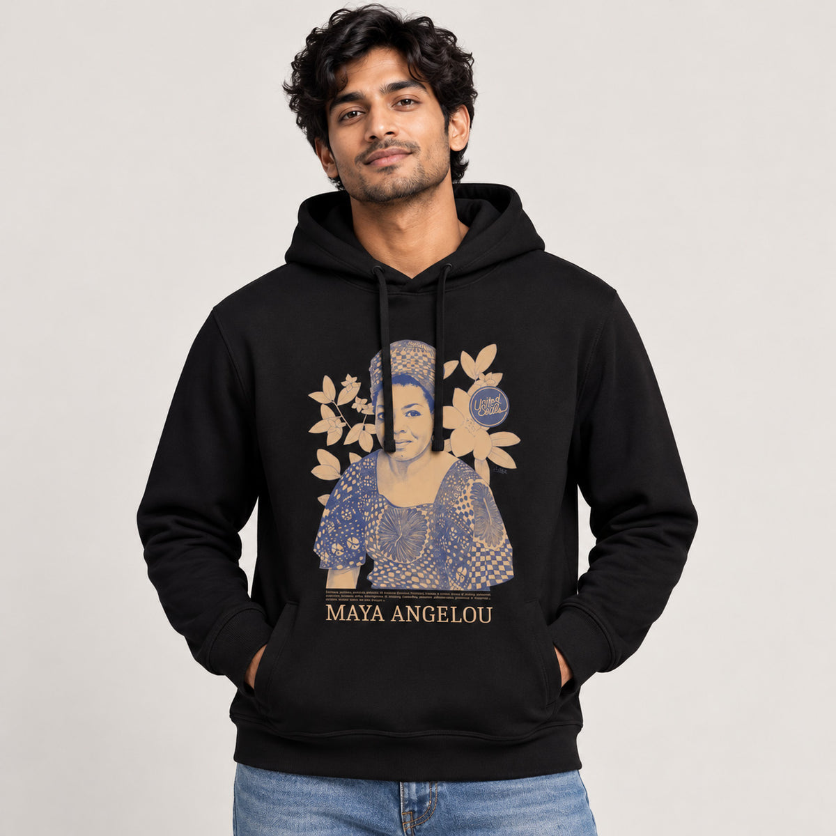Maya Angelou Blue | Ökologischer Unisex-Kapuzenpullover