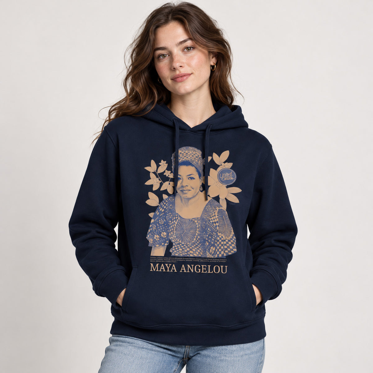 Maya Angelou Blue | Ökologischer Unisex-Kapuzenpullover