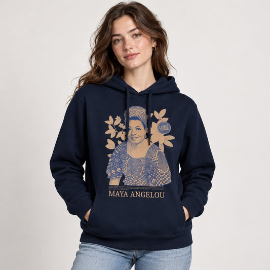 Maya Angelou Blue | Sweat à capuche écologique unisexe