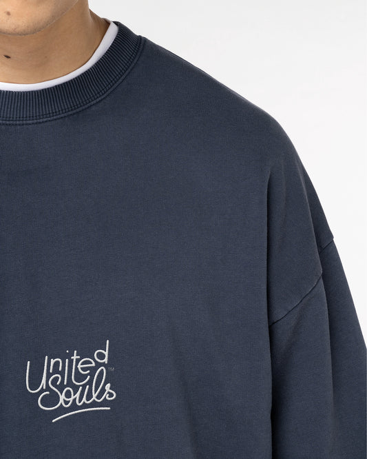United Souls | Unisex Oversized Washed Crew Neck Sweatshirt