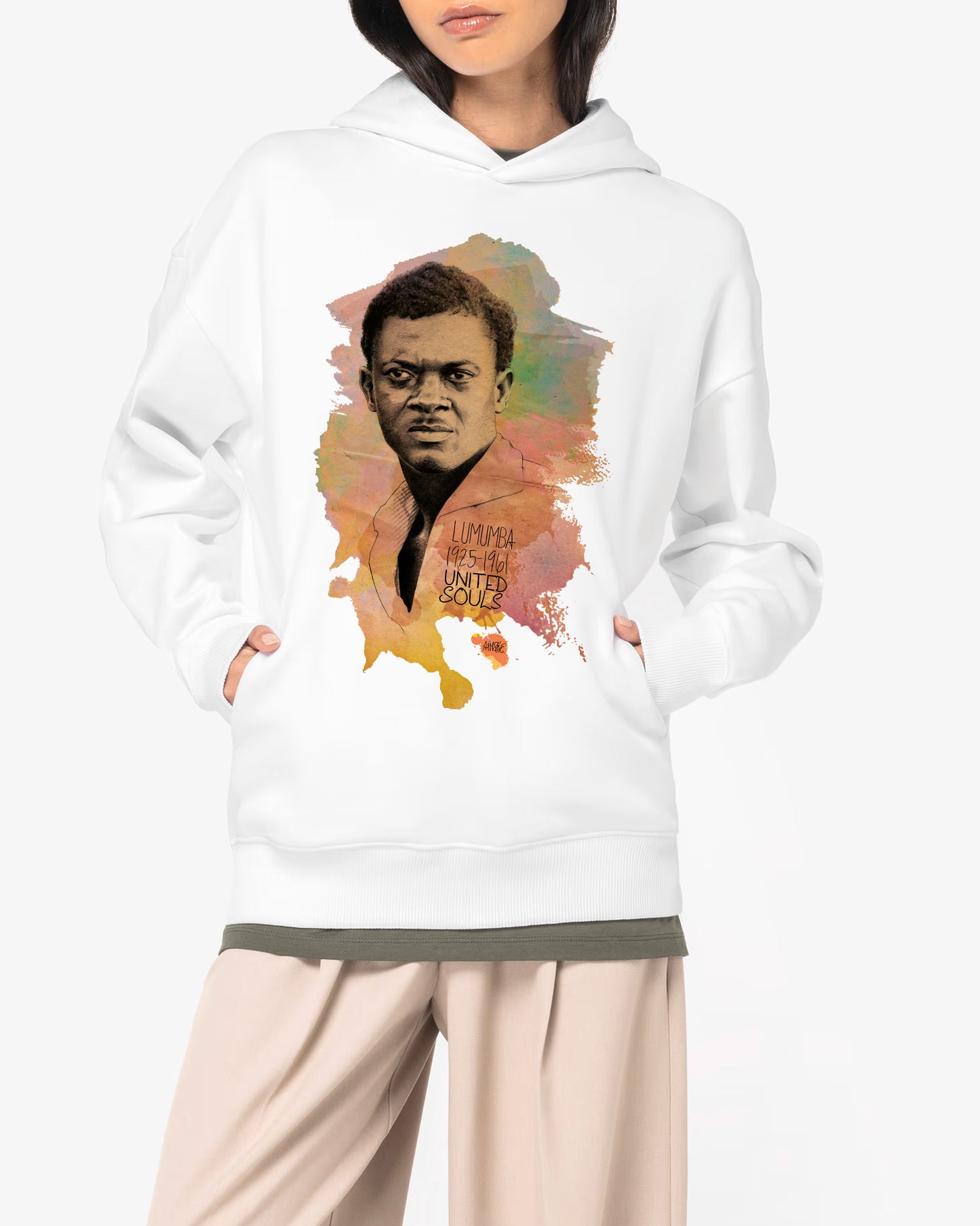 Lumumba Color I Le sweat-shirt à capuche oversize unisexe