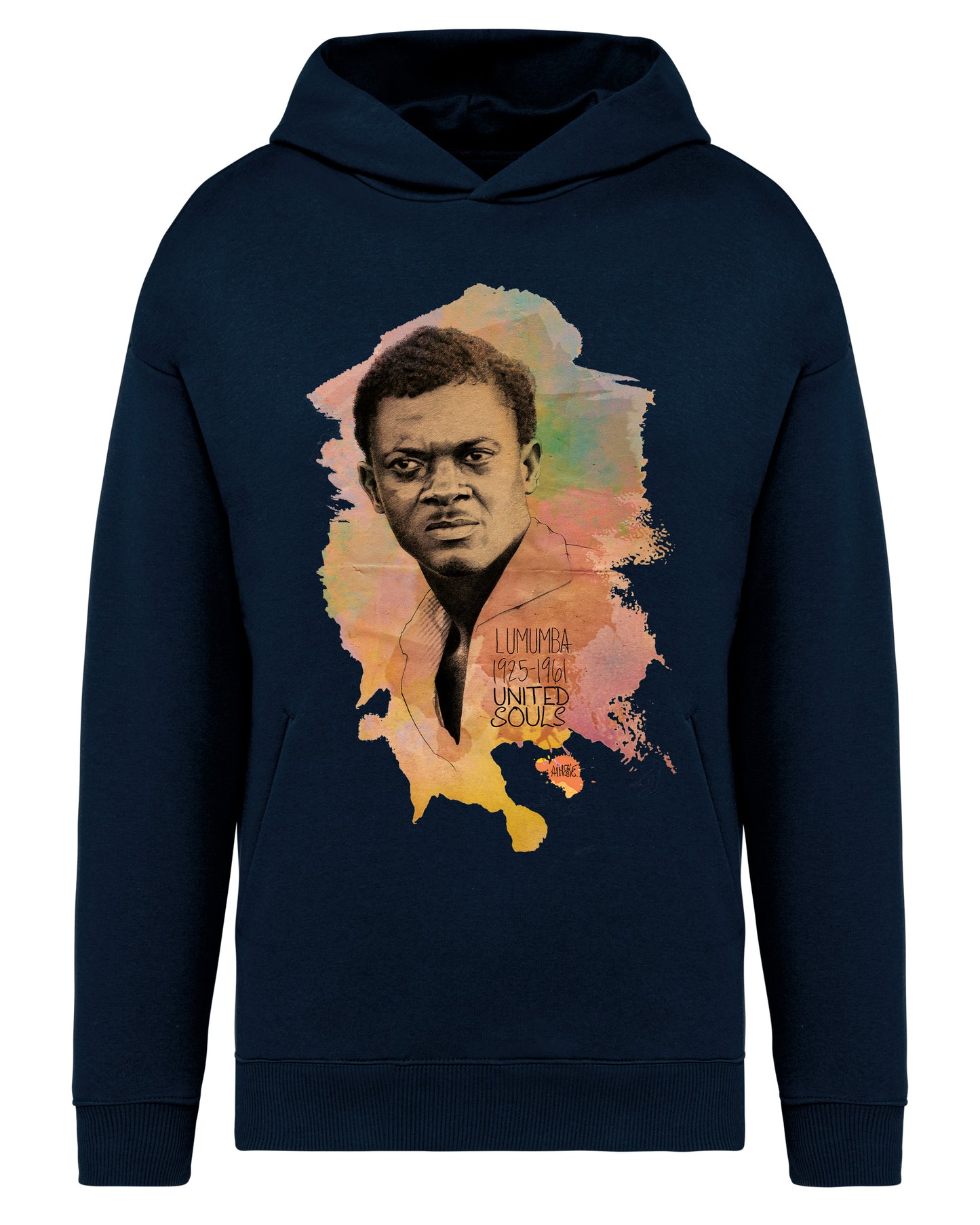 Lumumba Color I Le sweat-shirt à capuche oversize unisexe