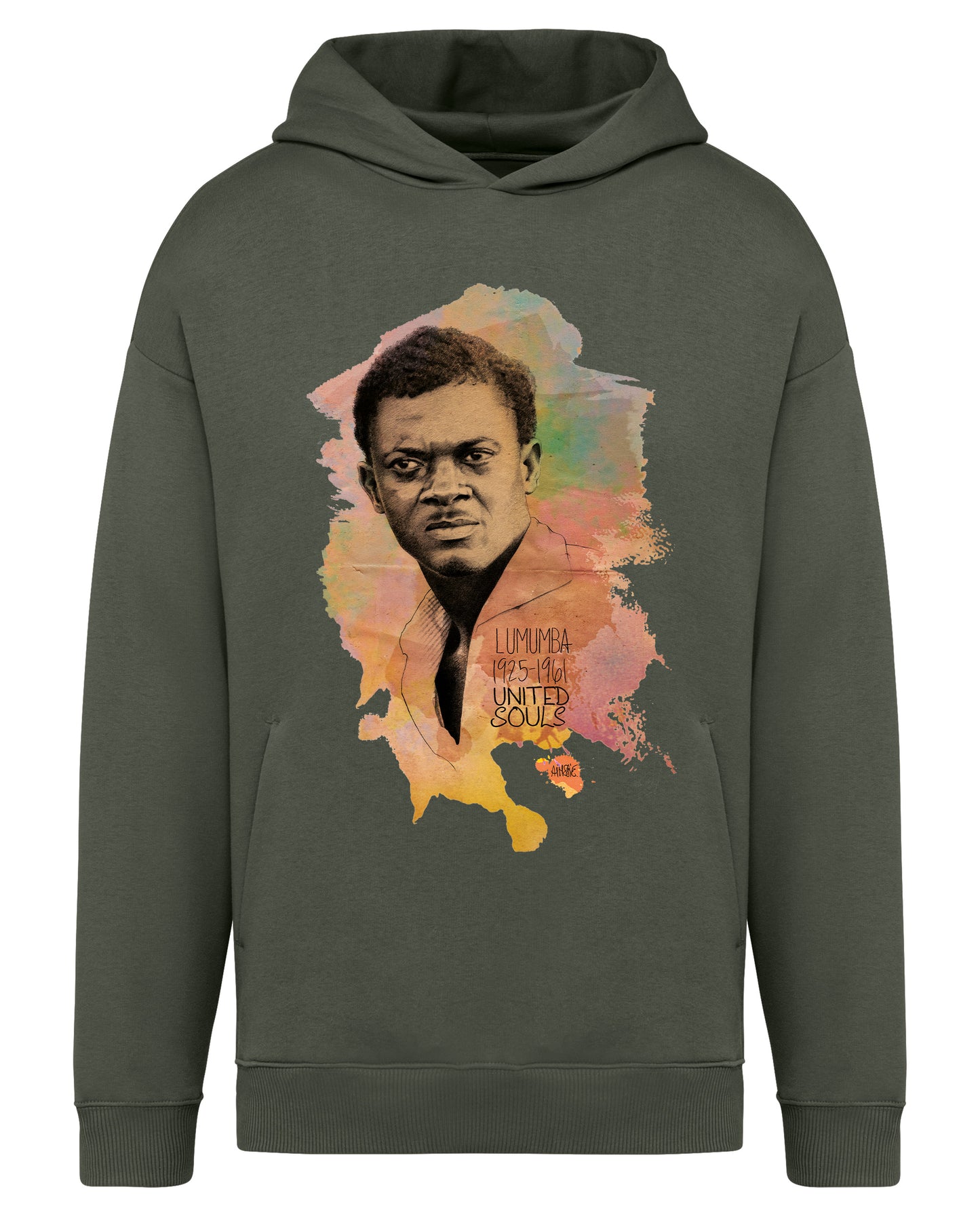 Lumumba Color I Le sweat-shirt à capuche oversize unisexe