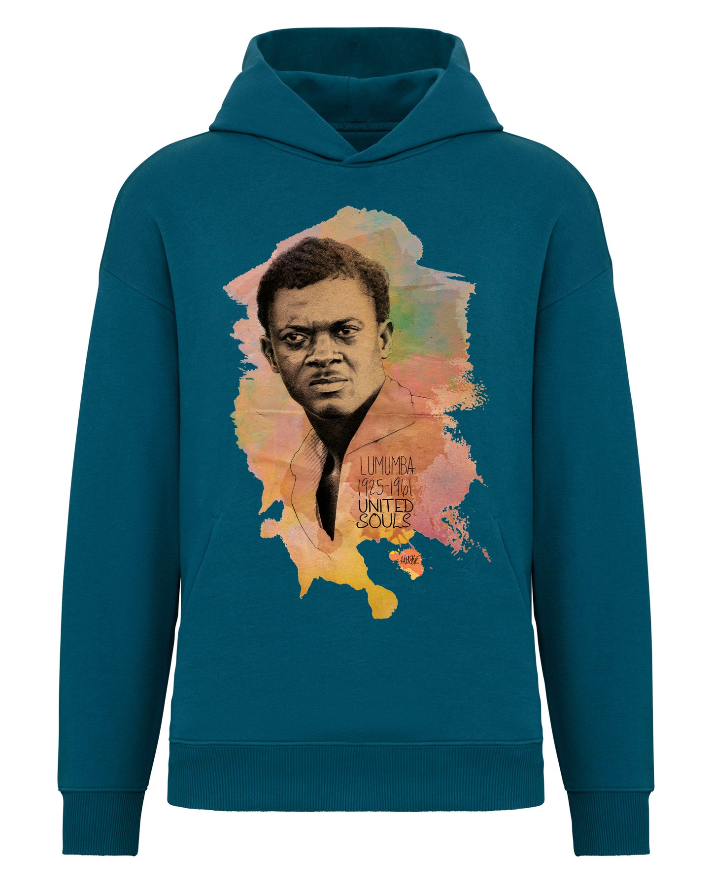 Lumumba Color I Le sweat-shirt à capuche oversize unisexe