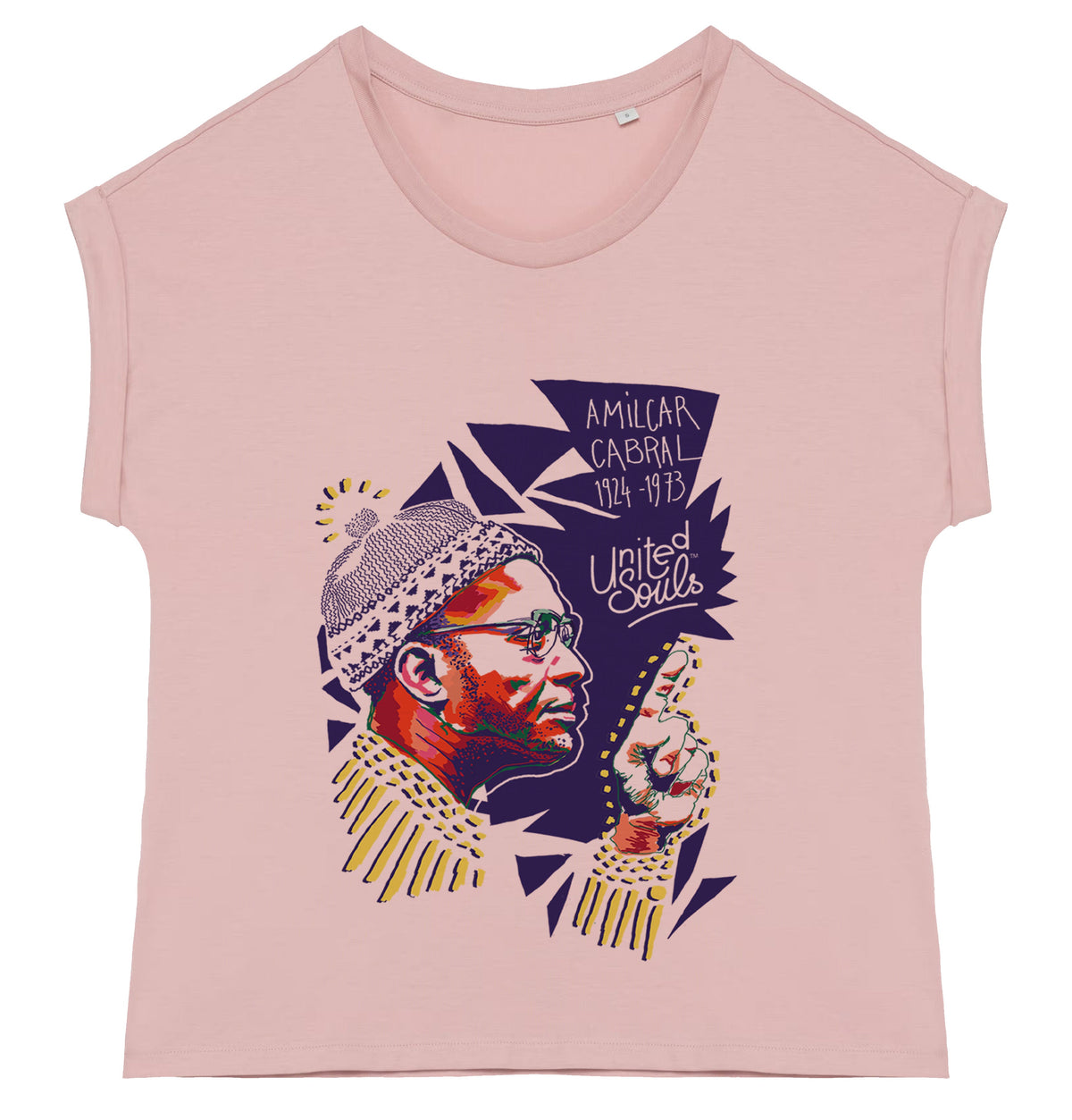 Amilcar Cabral I Le t-shirt manches à revers femme United Souls - Des visages, une lutte, un héritage à porter !
