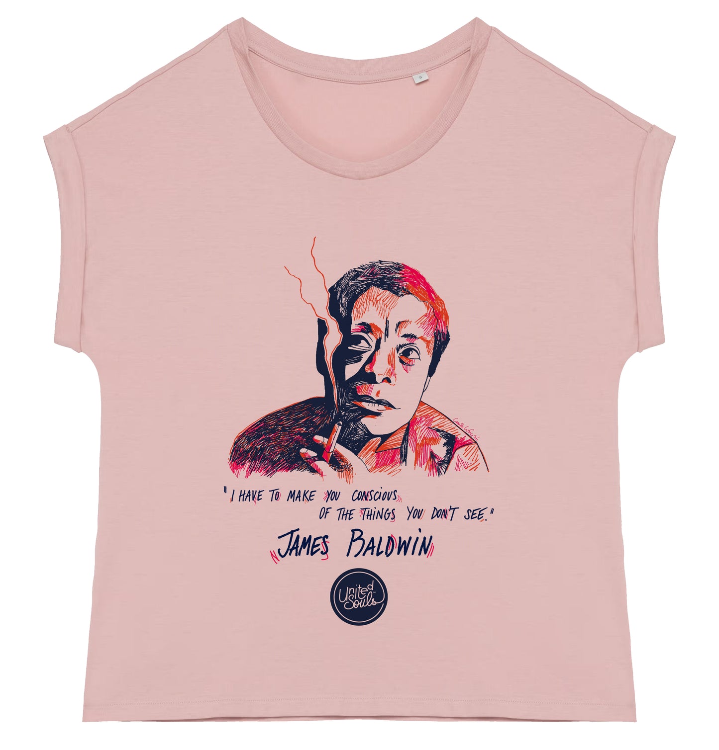 James Baldwin I Women's Turn-Up Sleeve T-Shirt
