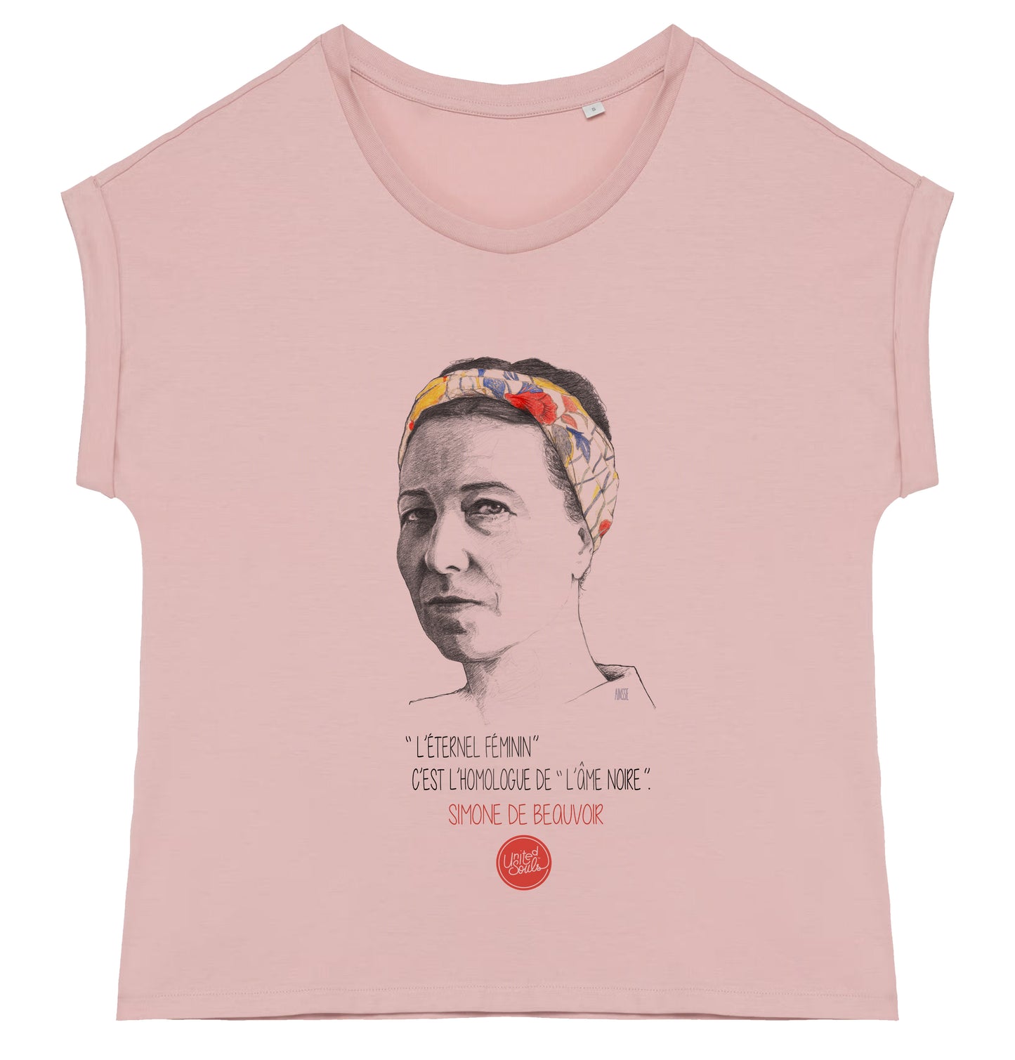 Simone de Beauvoir I Le t-shirt manches à revers femme