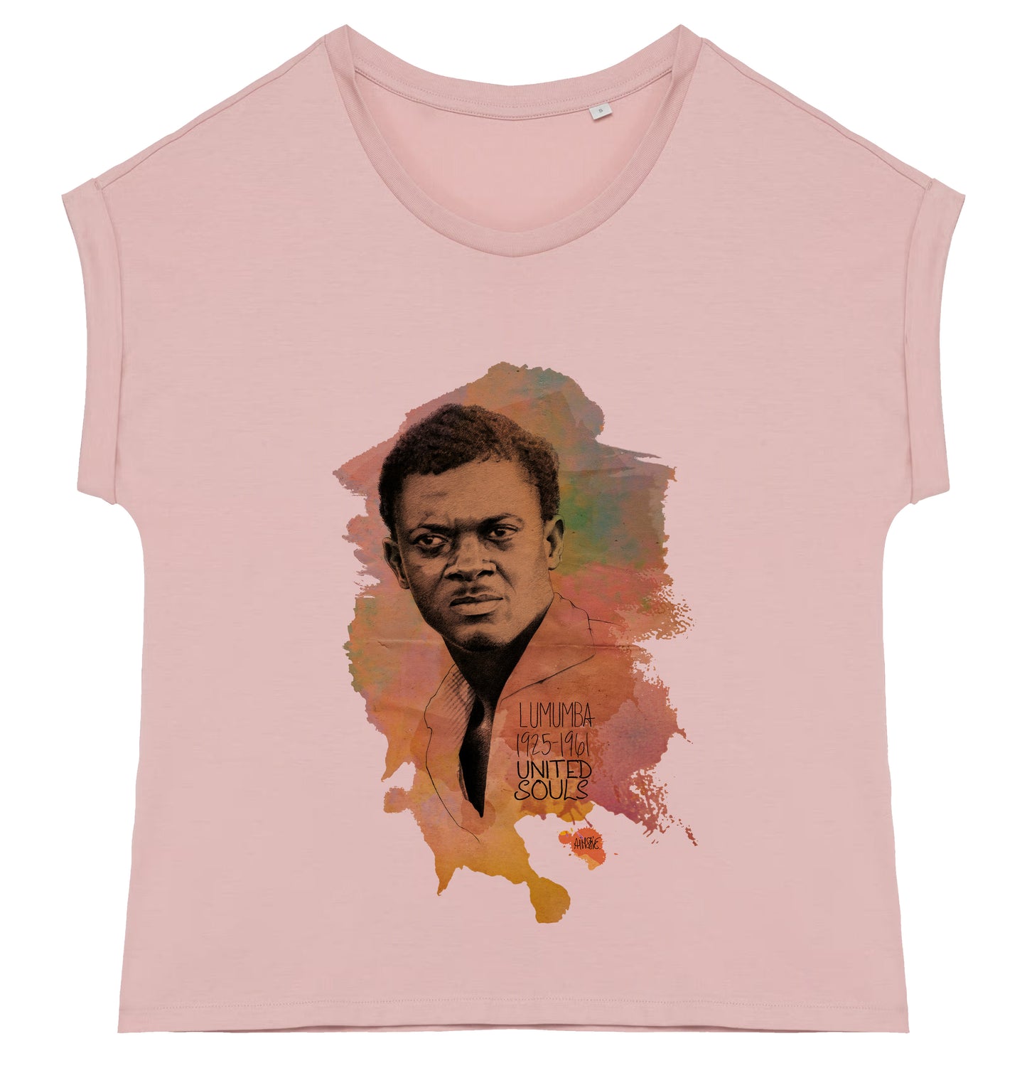 Lumumba Color I Le t-shirt manches à revers femme