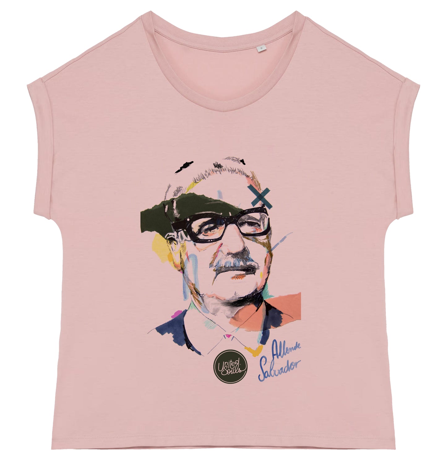Salvador Allende I Le t-shirt manches à revers femme