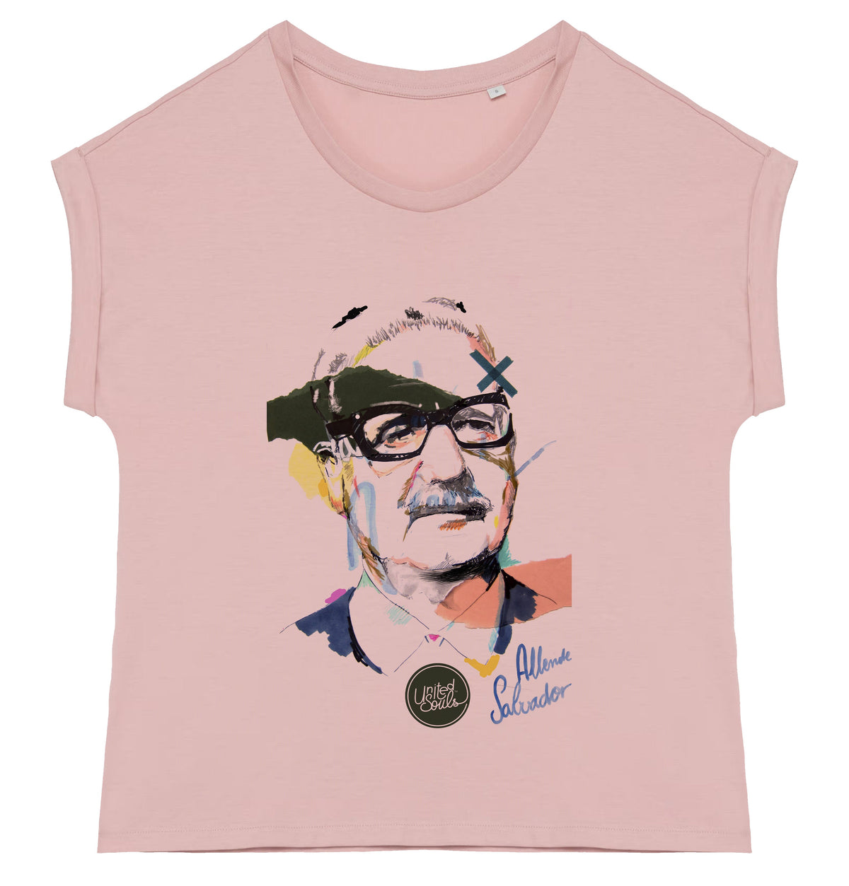 Salvador Allende I Le t-shirt manches à revers femme United Souls - Des visages, une lutte, un héritage à porter !