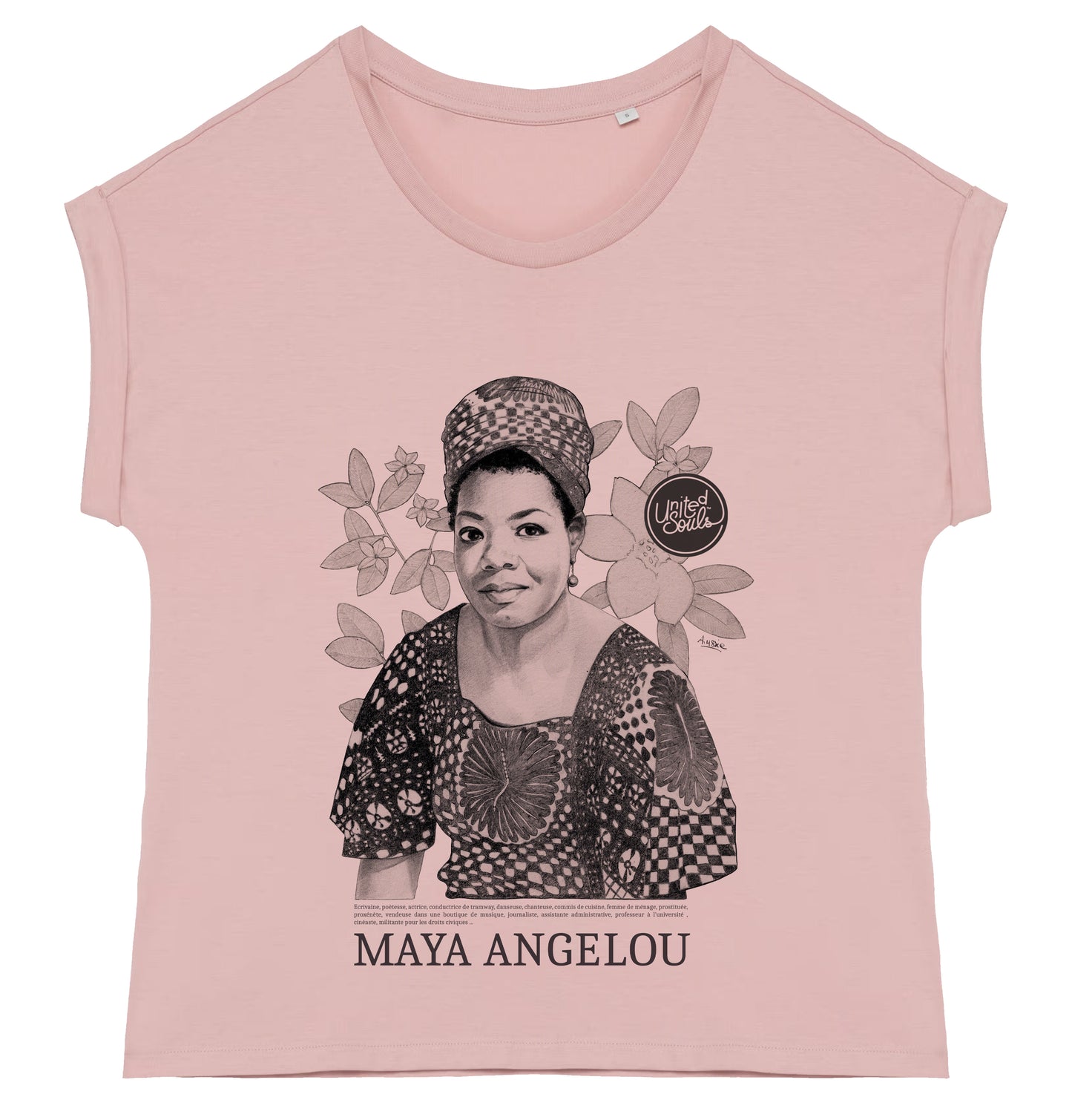 Maya Angelou Classic I Le t-shirt manches à revers femme