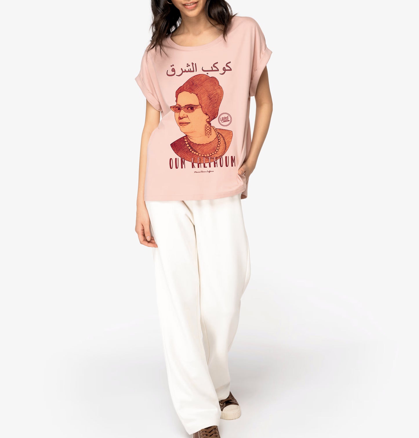 Oum Kalthoum I Le t-shirt manches à revers femme