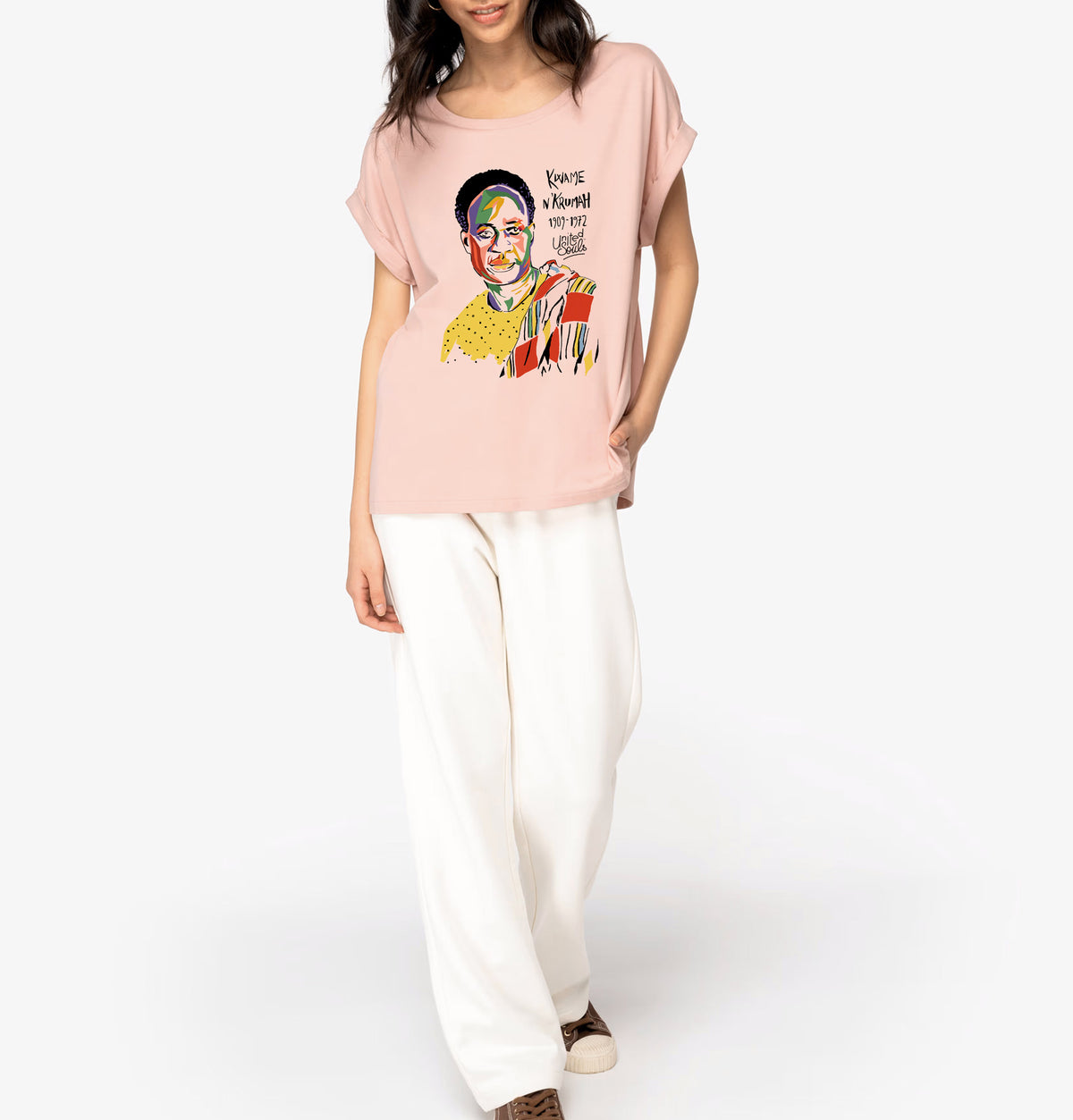 Kwame Nkrumah I Damen T-Shirt mit Umschlagärmeln