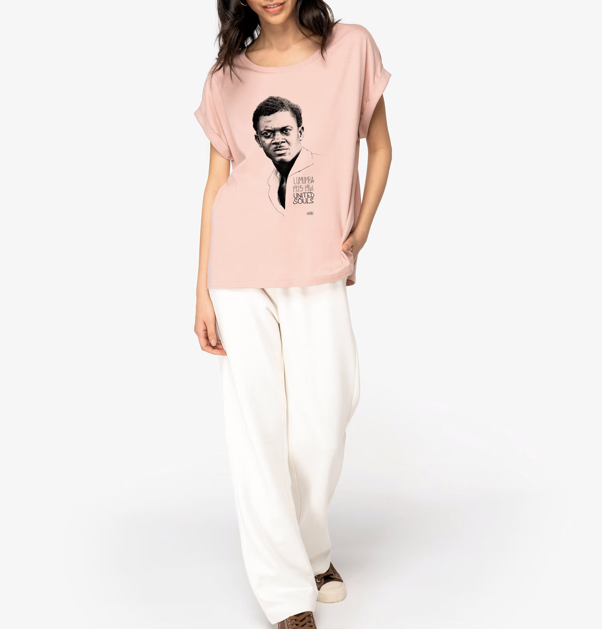 Lumumba Classic I Damen T-Shirt mit Manschettenärmeln