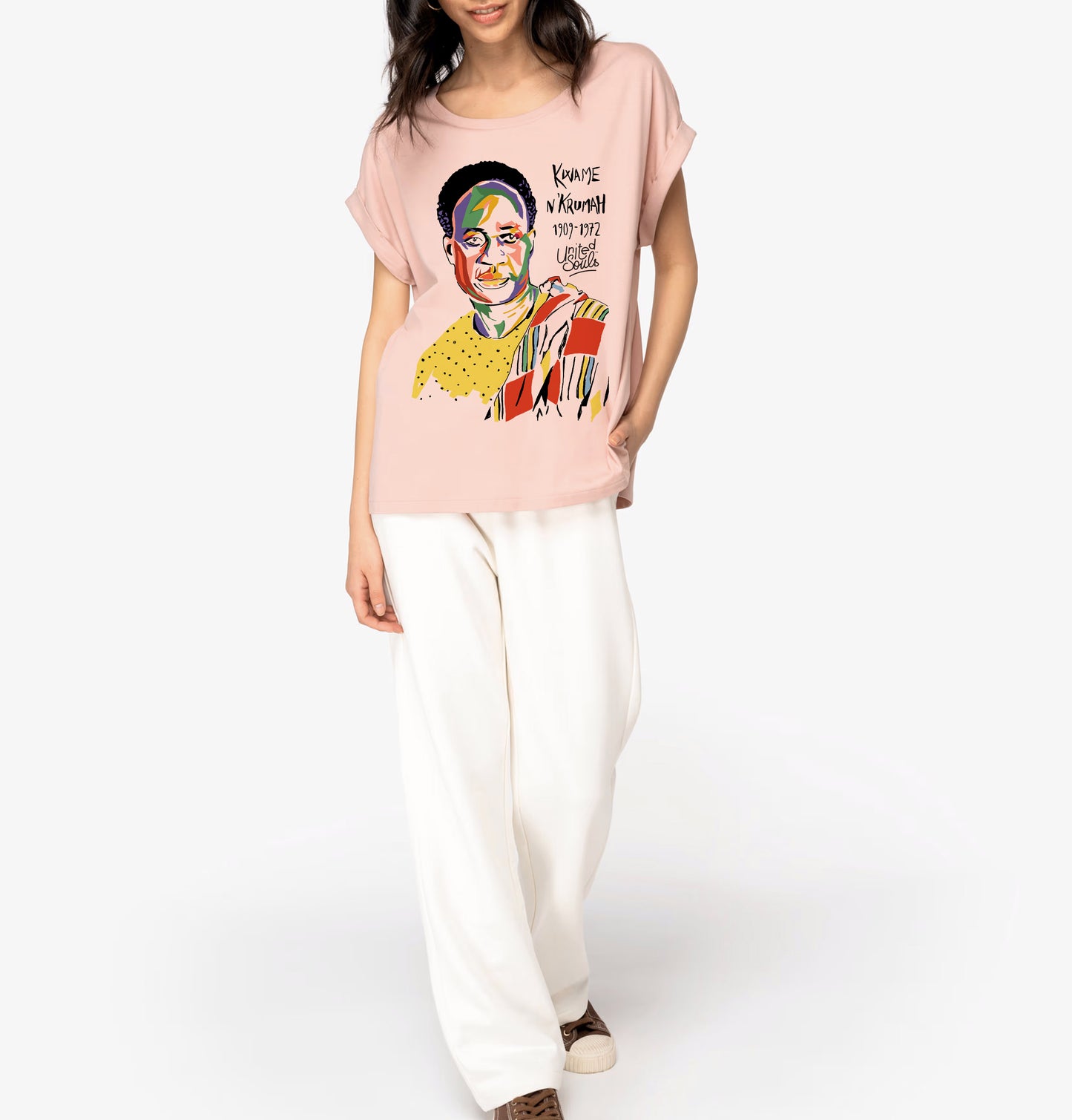 Kwame Nkrumah I Women's Turn-Up Sleeve T-Shirt