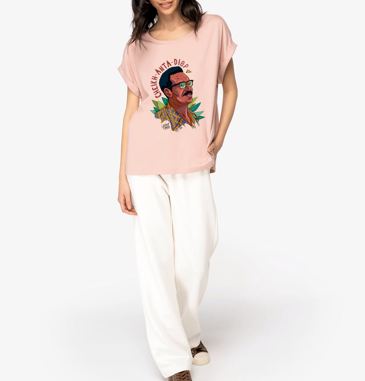 Cheikh Anta Diop I Damen-T-Shirt mit Manschettenärmeln