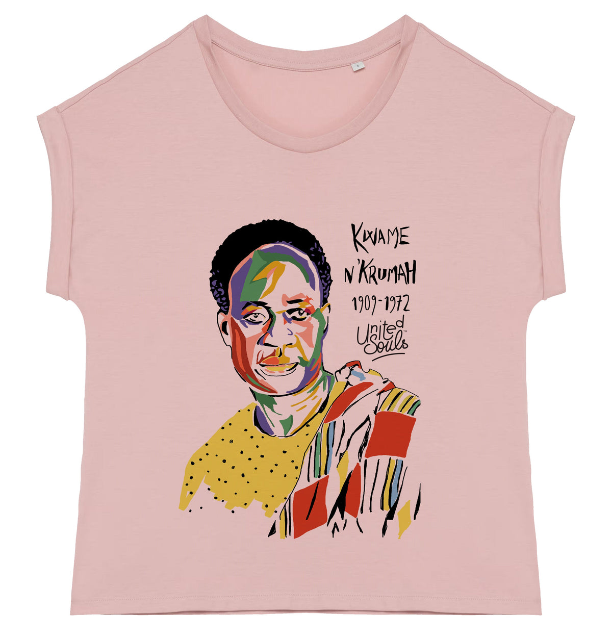 Kwame Nkrumah I Le t-shirt manches à revers femme United Souls - Des visages, une lutte, un héritage à porter !