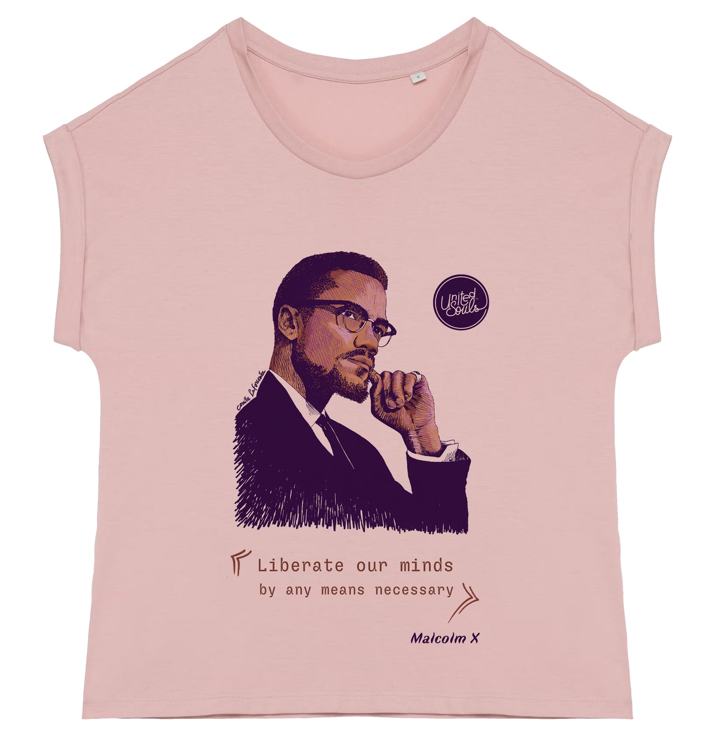 Malcolm X I Le t-shirt manches à revers femme