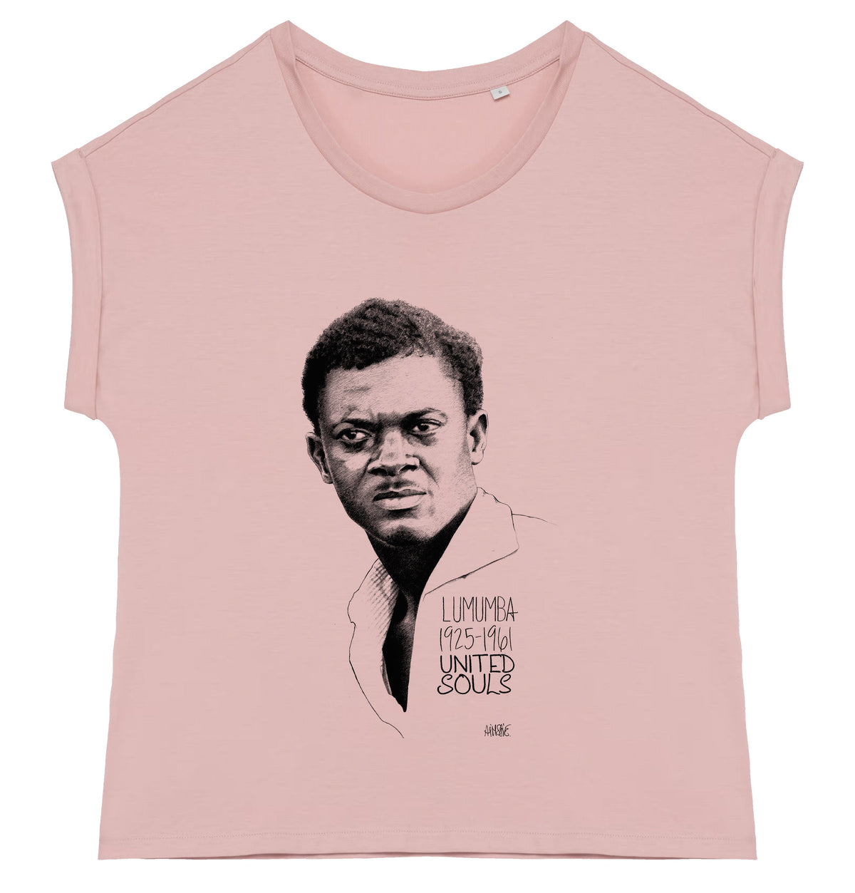Lumumba Classic I Le t-shirt manches à revers femme United Souls - Des visages, une lutte, un héritage à porter !