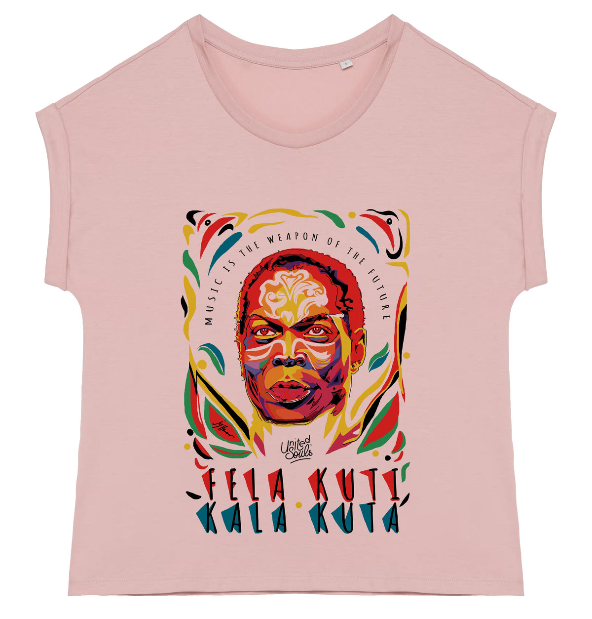 Fela Kuti I Le t-shirt manches à revers femme United Souls - Des visages, une lutte, un héritage à porter !