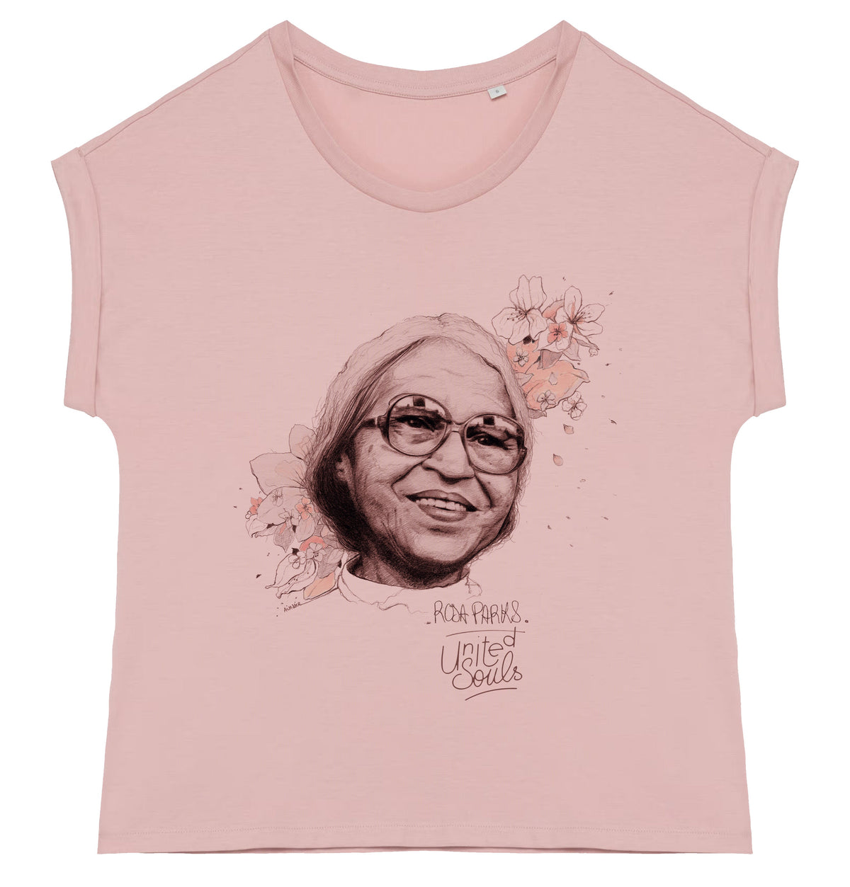 Rosa Parks I Le t-shirt manches à revers femme United Souls - Des visages, une lutte, un héritage à porter !