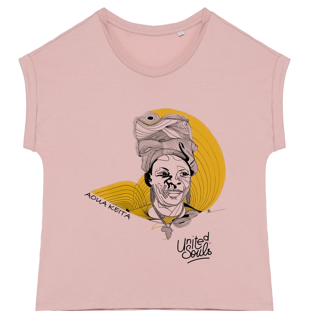 Aoua Keïta I Le t-shirt manches à revers femme United Souls - Des visages, une lutte, un héritage à porter !